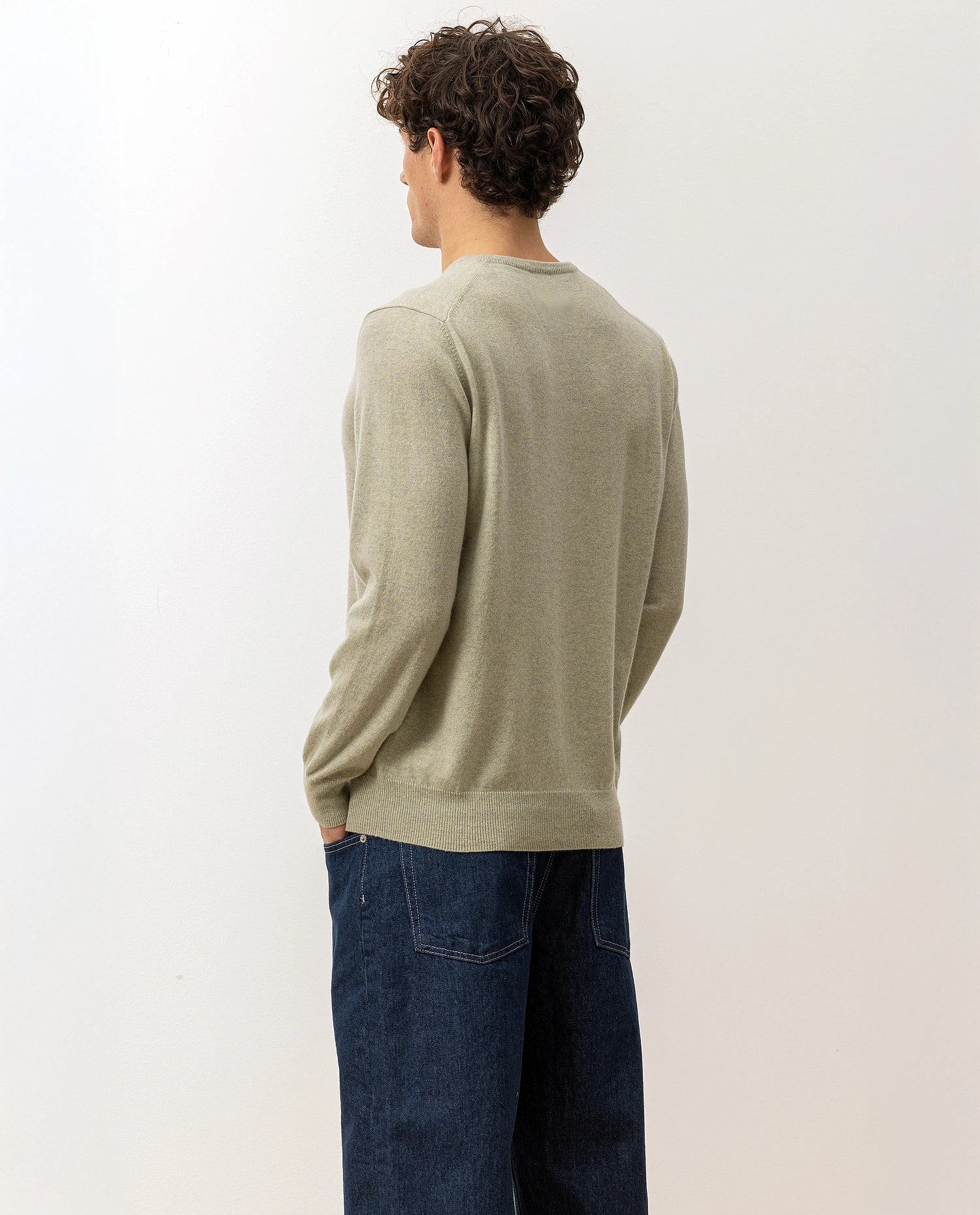 100-30020-39_7 - Allude - 100% Cashmere Active Cashmere Feinstrick Flachstrick Grün Herren Langarm NOS Pullover SAPG::101-30020 V-Ausschnitt