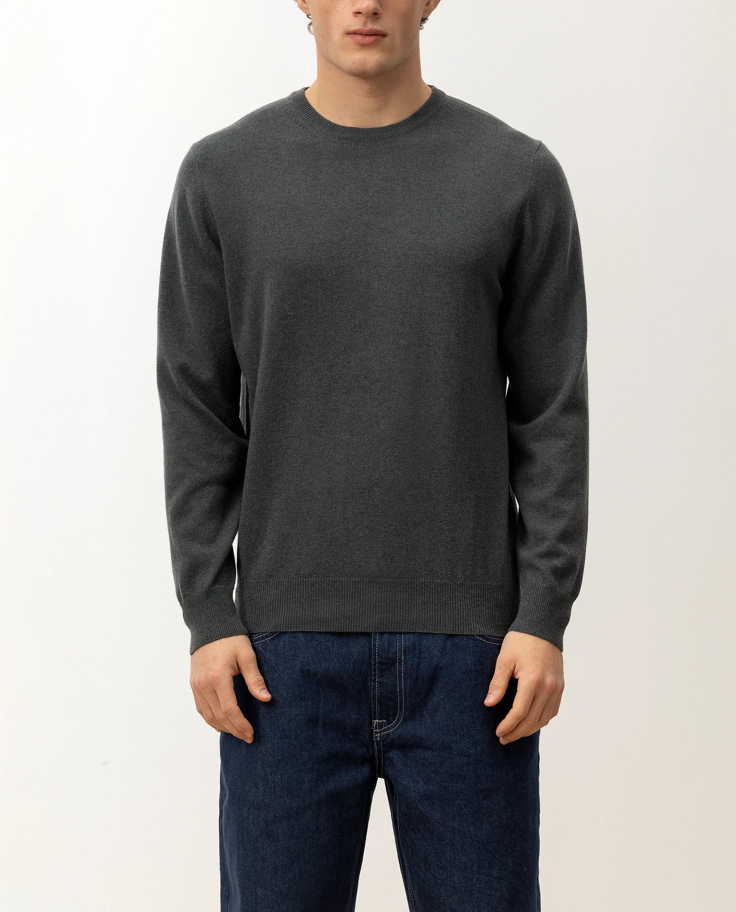 100-30021-37_4 - Allude - 100% Cashmere Active Cashmere Feinstrick Flachstrick Grün Herren Langarm NOS Pullover Rundhals SAPG::101-30021