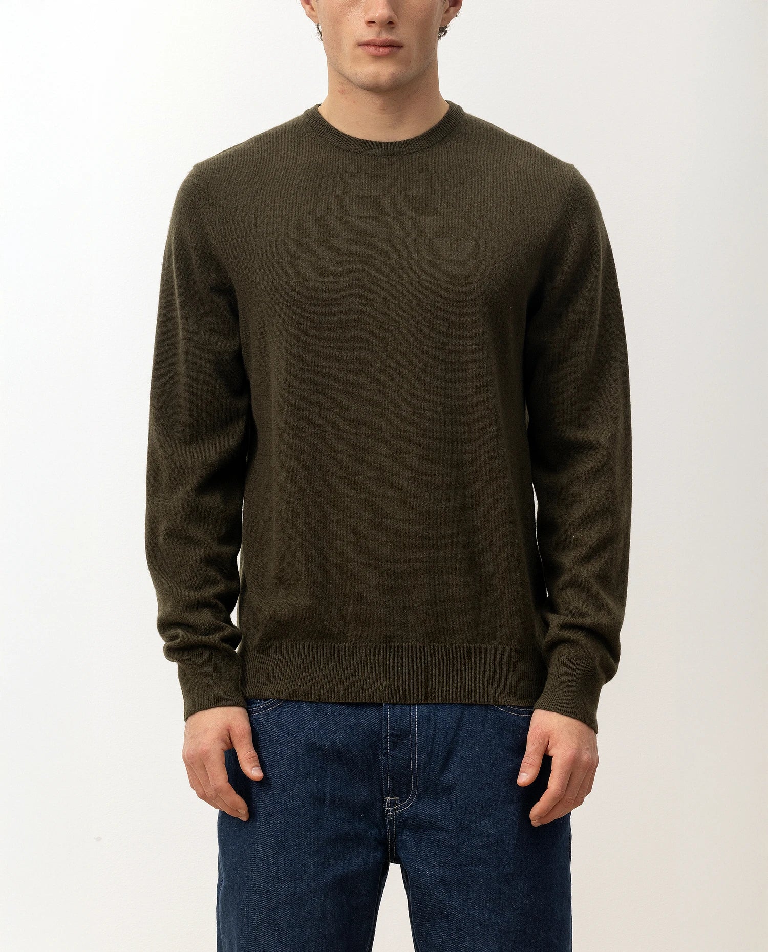 100-30021-49_4 - Allude - 100% Cashmere Active Braun Cashmere Feinstrick Flachstrick Herren Langarm NOS Pullover Rundhals SAPG::101-30021