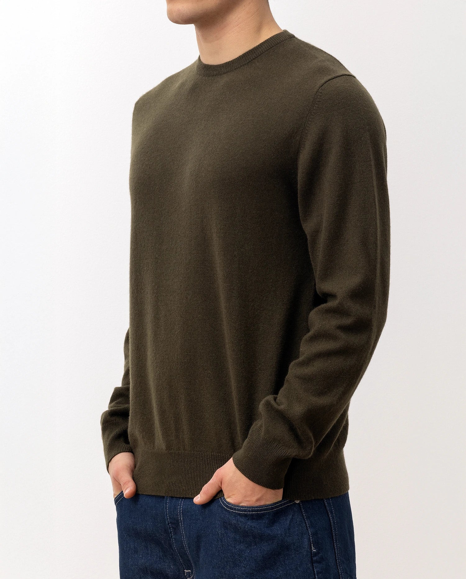 100-30021-49_6 - Allude - 100% Cashmere Active Braun Cashmere Feinstrick Flachstrick Herren Langarm NOS Pullover Rundhals SAPG::101-30021