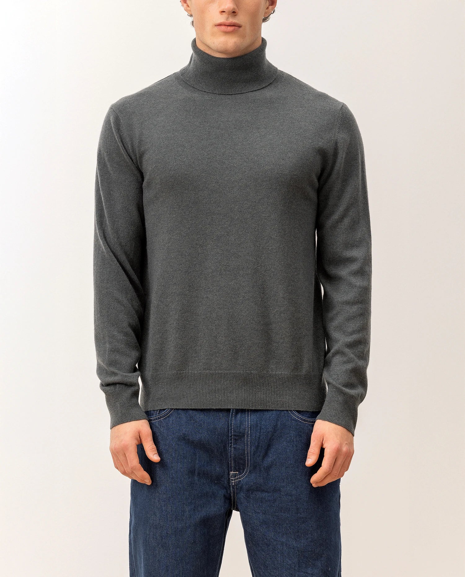 100-30024-37_4 - Allude - 100% Cashmere Active Cashmere Feinstrick Flachstrick Grün Herren Langarm NOS Pullover Rollkragen SAPG::101-30024