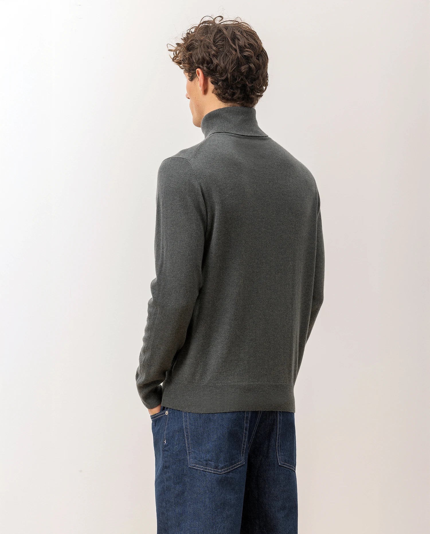 100-30024-37_7 - Allude - 100% Cashmere Active Cashmere Feinstrick Flachstrick Grün Herren Langarm NOS Pullover Rollkragen SAPG::101-30024