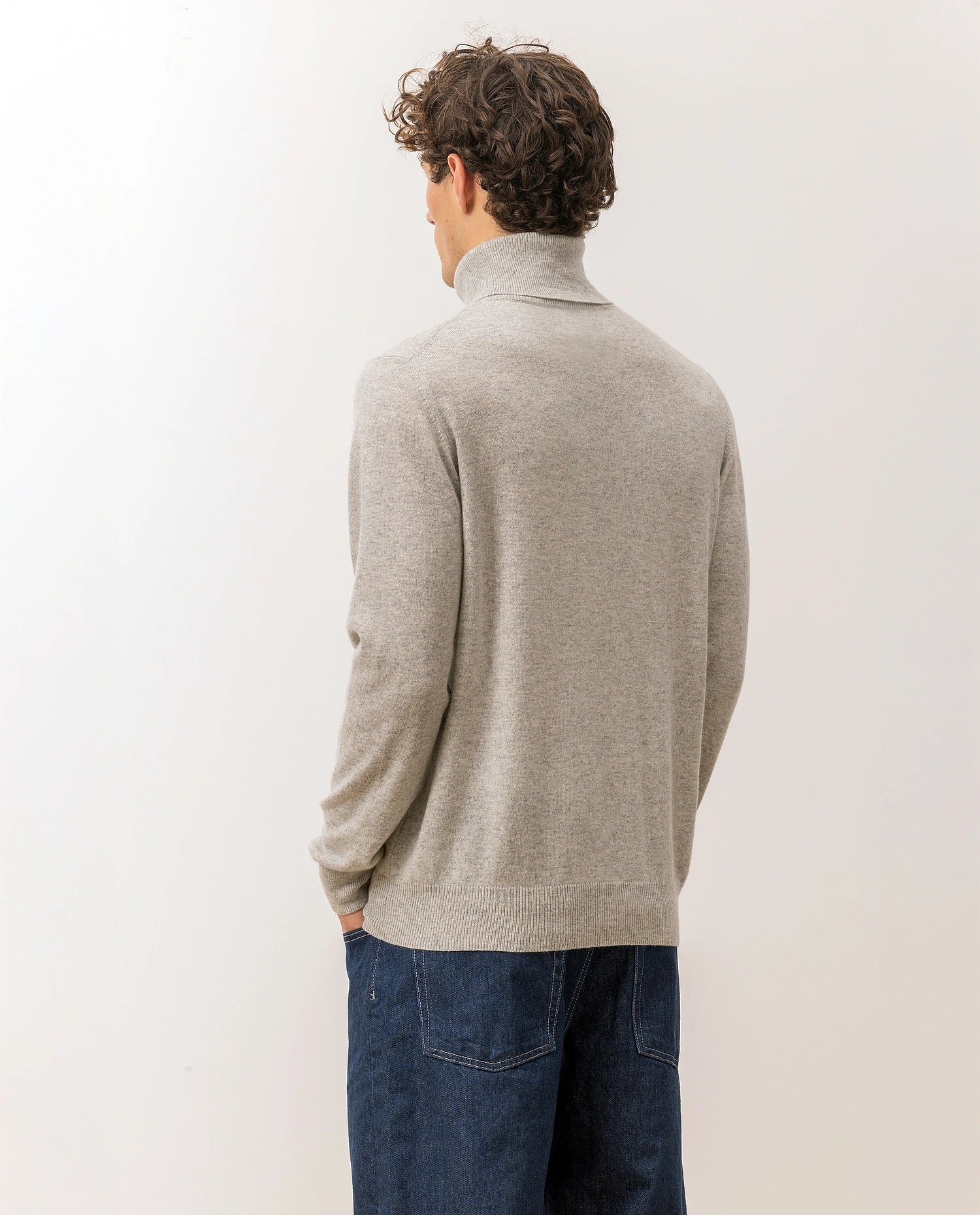 100-30024-81_7 - Allude - 100% Cashmere Active Cashmere Feinstrick Flachstrick Grau Herren Langarm NOS Pullover Rollkragen SAPG::101-30024
