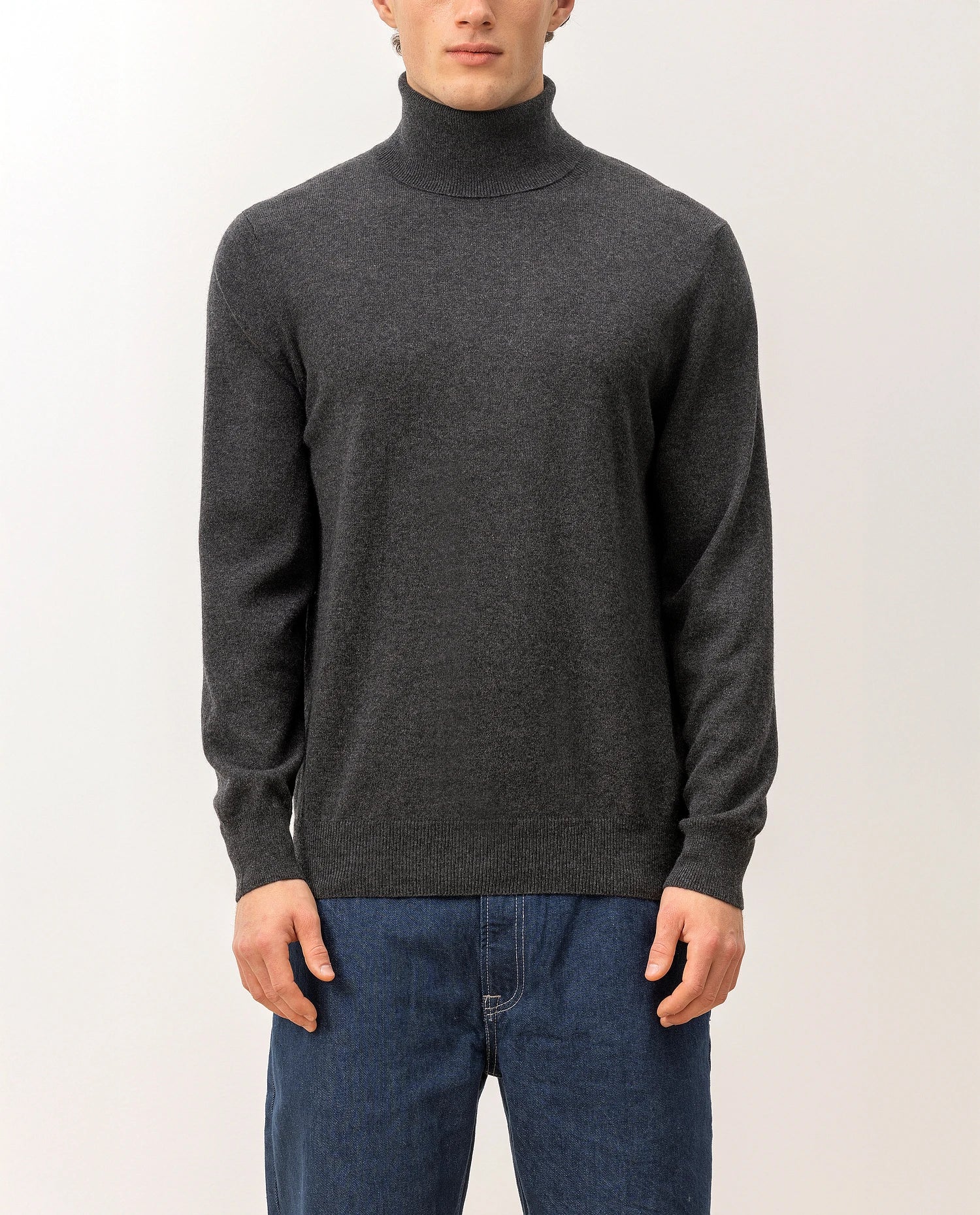 100-30024-84_4 - Allude - 100% Cashmere Active Cashmere Feinstrick Flachstrick Grau Herren Langarm NOS Pullover Rollkragen SAPG::101-30024