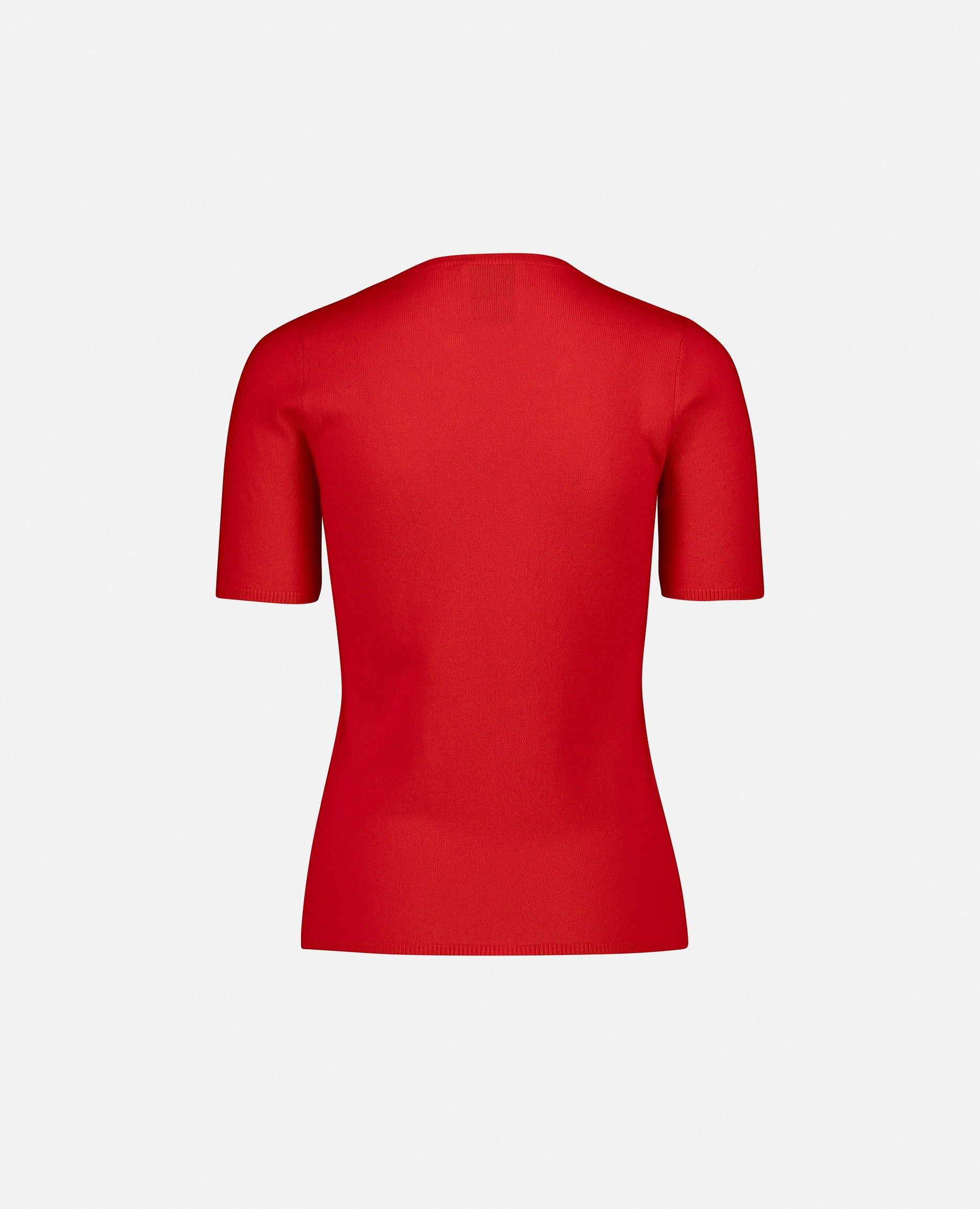 232-11105-64-S_2 - Allude - 1/4 Arm 100% Cashmere Cashmere Damen Feinstrick Pullover Rot Rundhalsausschnitt SAPG::232-11105 Summer 2023 Taillierter Schnitt