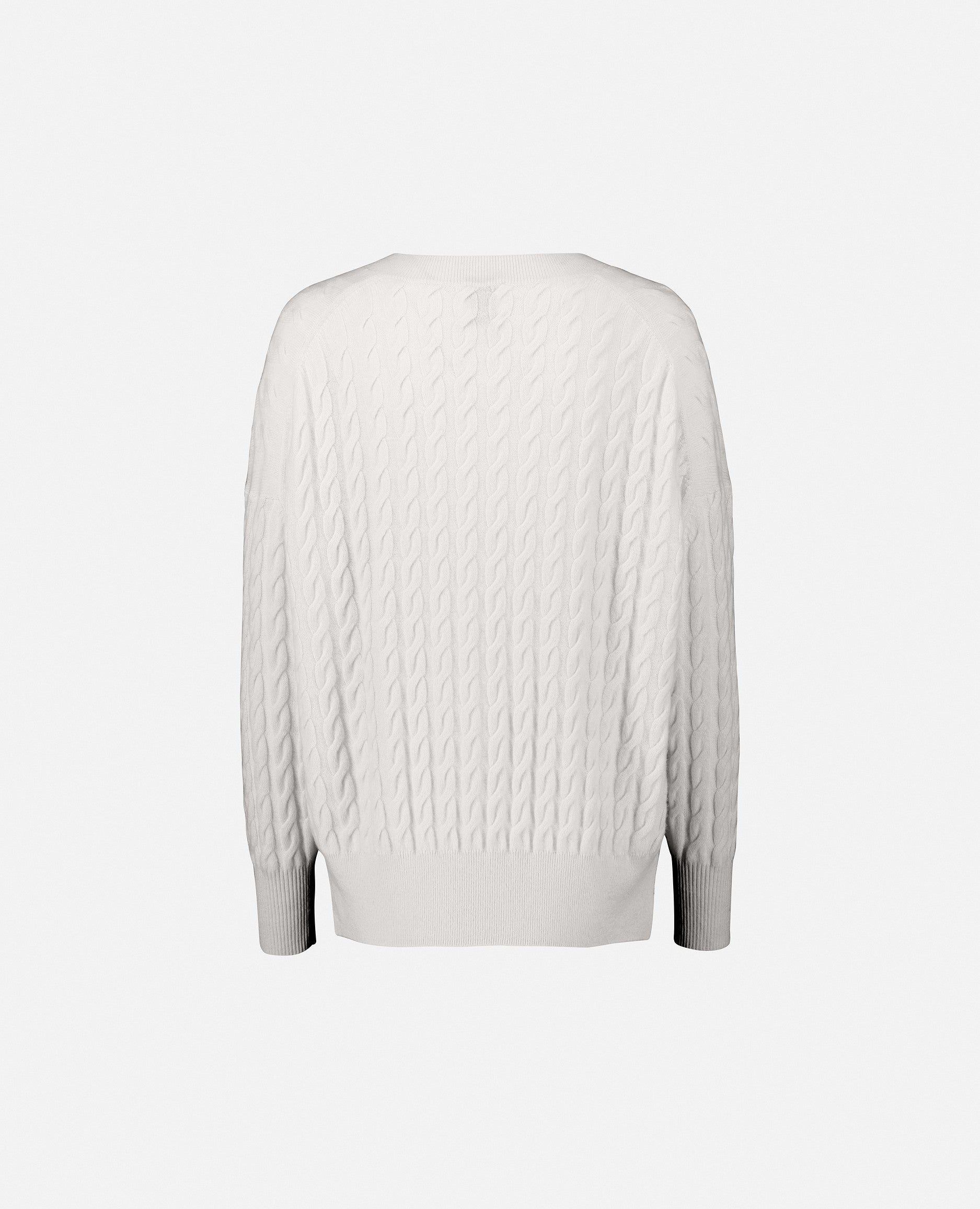 232-11133-40-S_2 - Allude - 100% Cashmere Cashmere Damen Feinstrick Langarm Lockerer Schnitt Pullover Summer 2023 V-Ausschnitt Weiß
