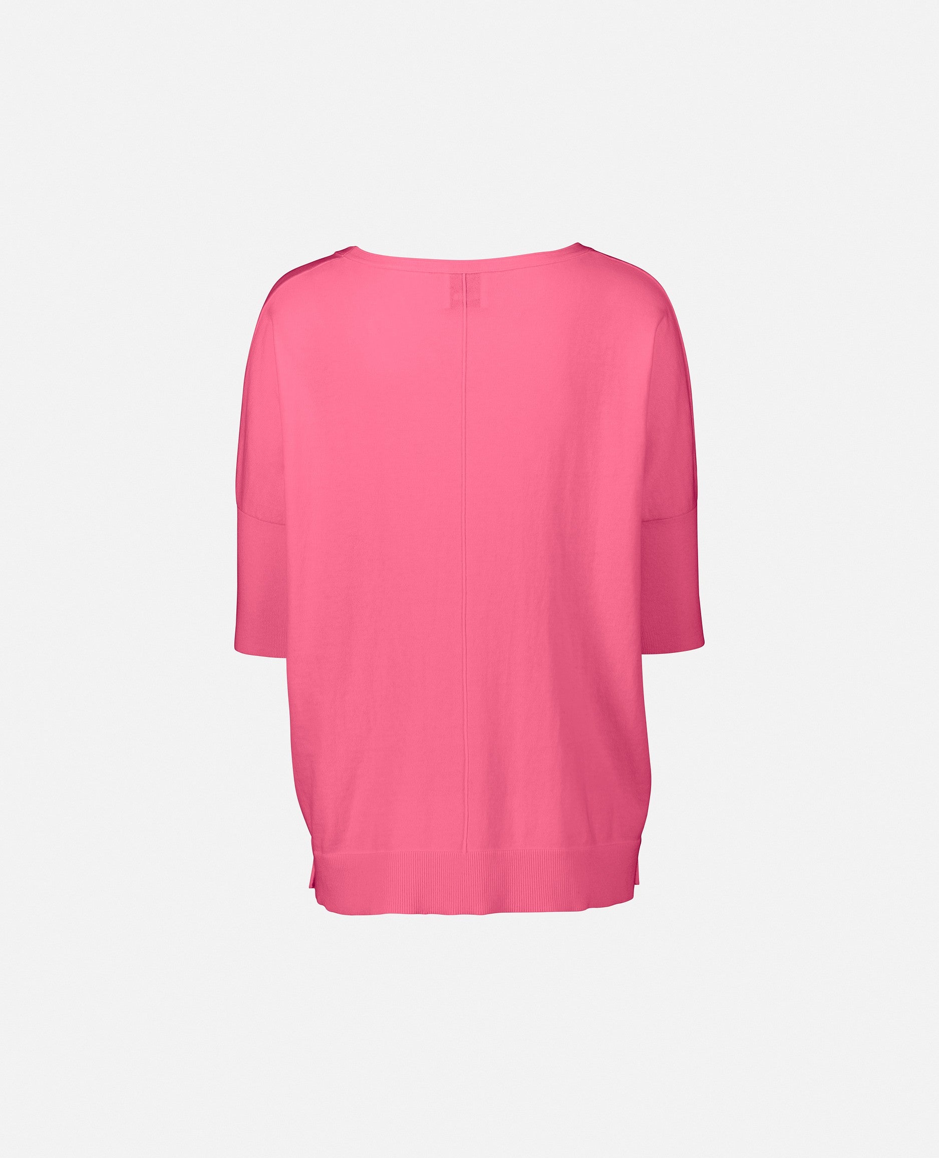 232-62226-62-S_2 - Allude - 15% Cashmere 85% Baumwolle Baumwolle Damen Feinstrick Halbarm Pullover Rose Rundhalsausschnitt SAPG::232-62226 Summer 2023 Taillierter Schnitt