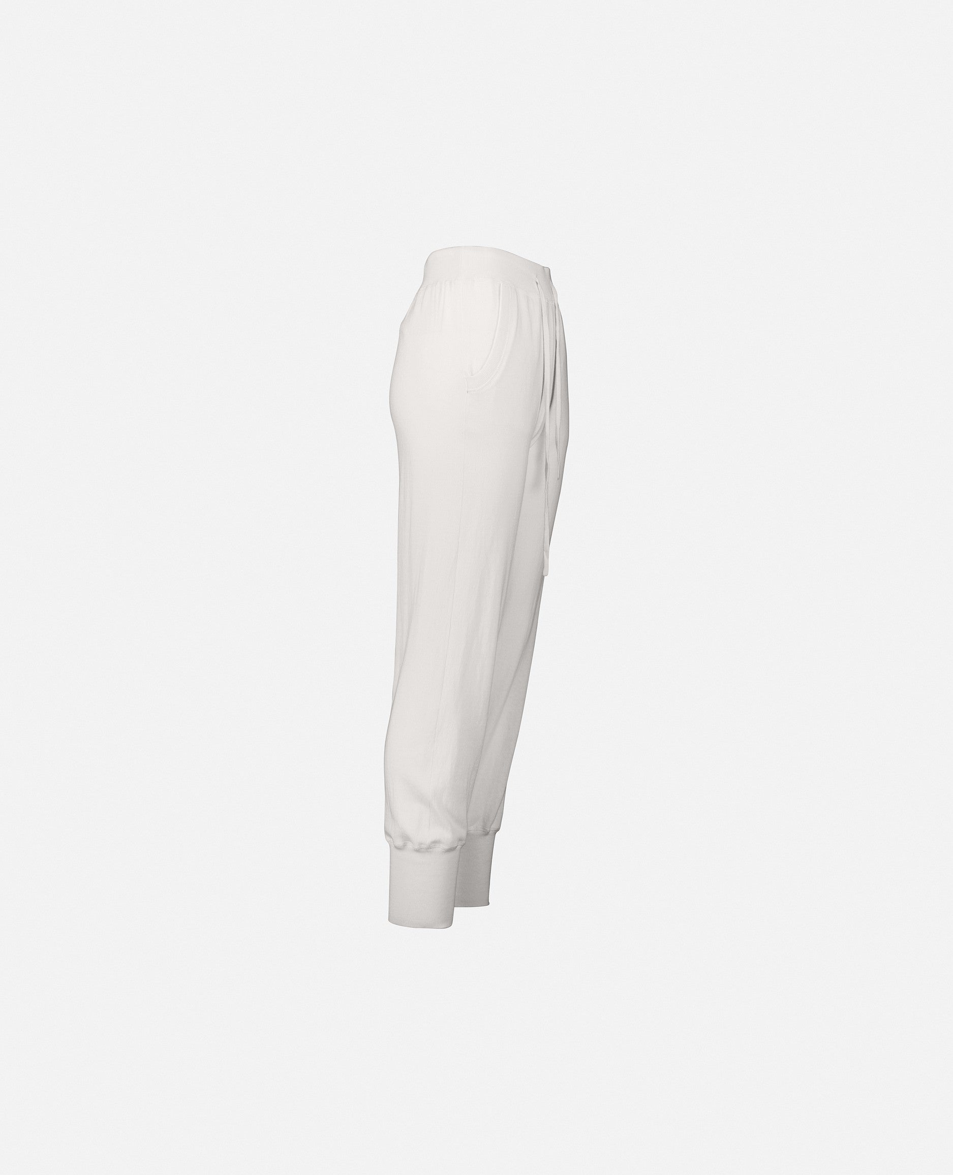 232-62227-40-S_3 - Allude - 15% Cashmere 85% Baumwolle Baumwolle Damen Feinstrick Hose Hosen Lockerer Schnitt SAPG::232-62227 Summer 2023 Weiß