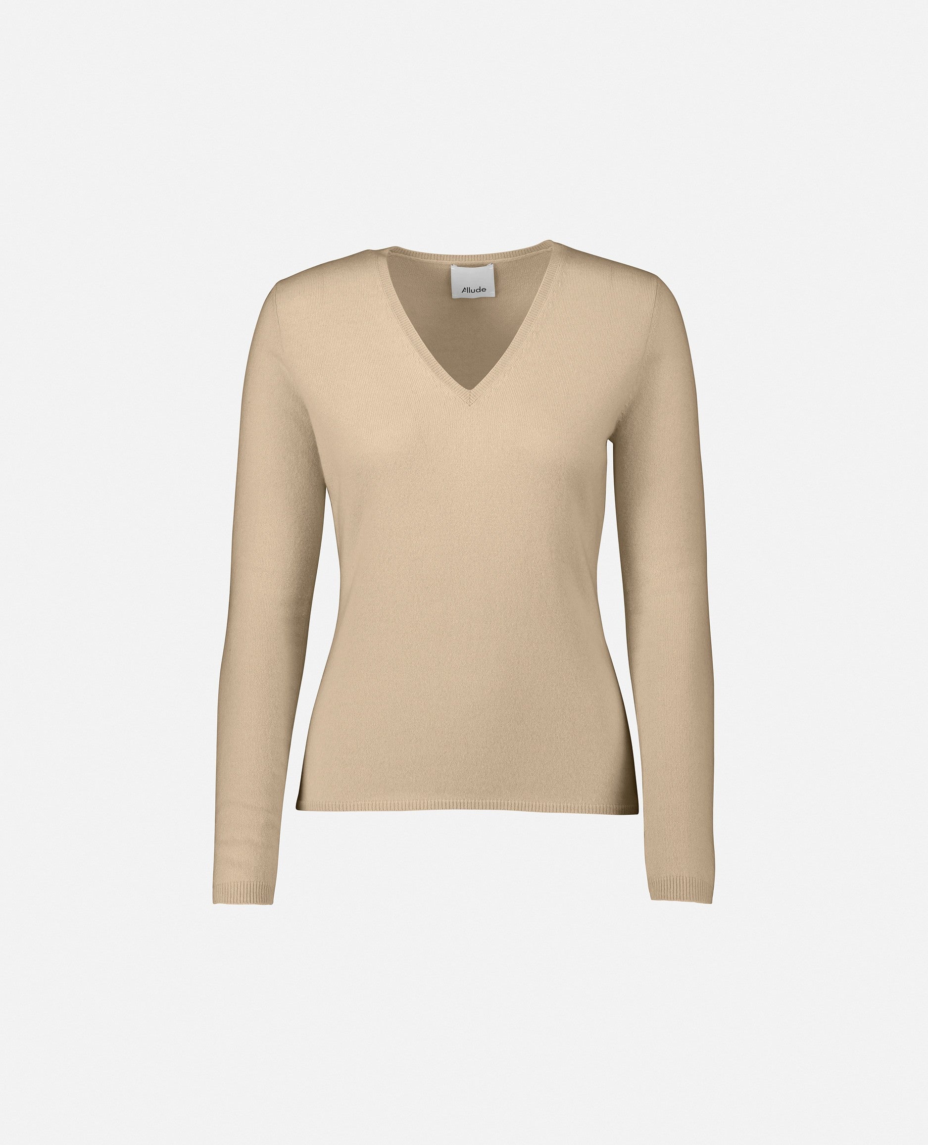 Cashmere sweater in beige super slim fit