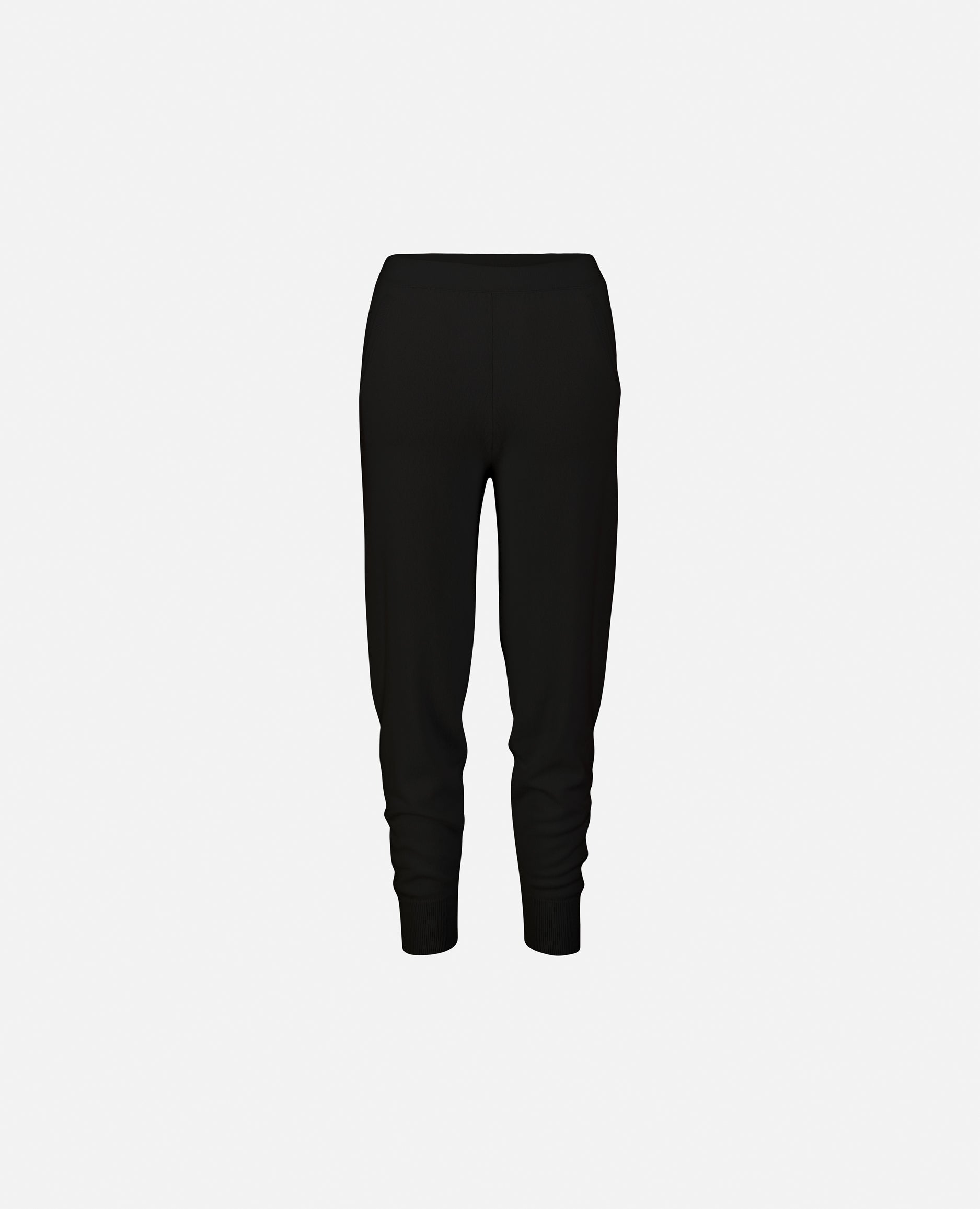 235-11117-90-1 - Allude - 100% Cashmere Cashmere Damen Feinstrick Gerade Passform Hose Hosen SAPG::235-11117 Schwarz Winter 2023/2024
