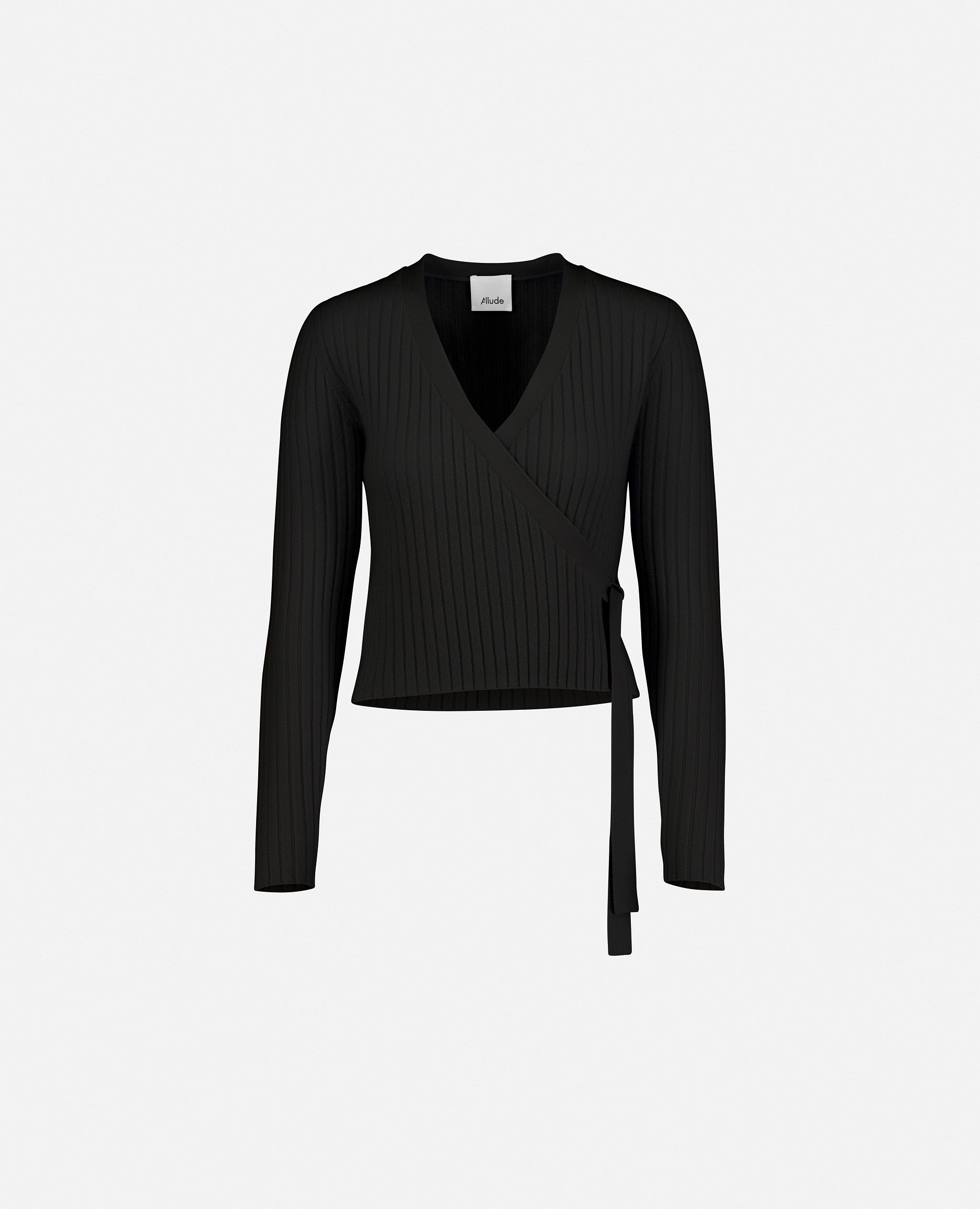 235-11121-90-S_1 - Allude - 100% Cashmere Cashmere Damen Feinstrick Langarm SAPG::235-11121 Schwarz Strickjacke Taillierter Schnitt Winter 2023/2024