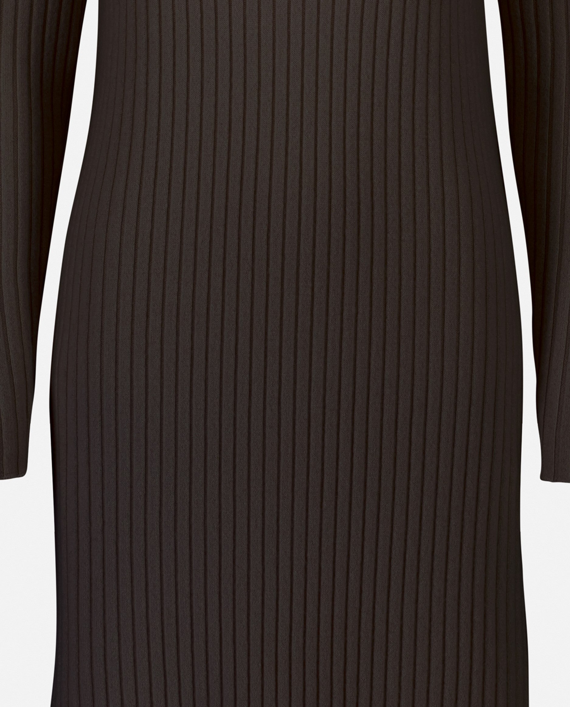 235-11123-49-S_4 - Allude - 100% Cashmere Braun Cashmere Damen Feinstrick Gerade Passform Kleid Kleider Langarm Rollkragen SAPG::235-11123 Winter 2023/2024