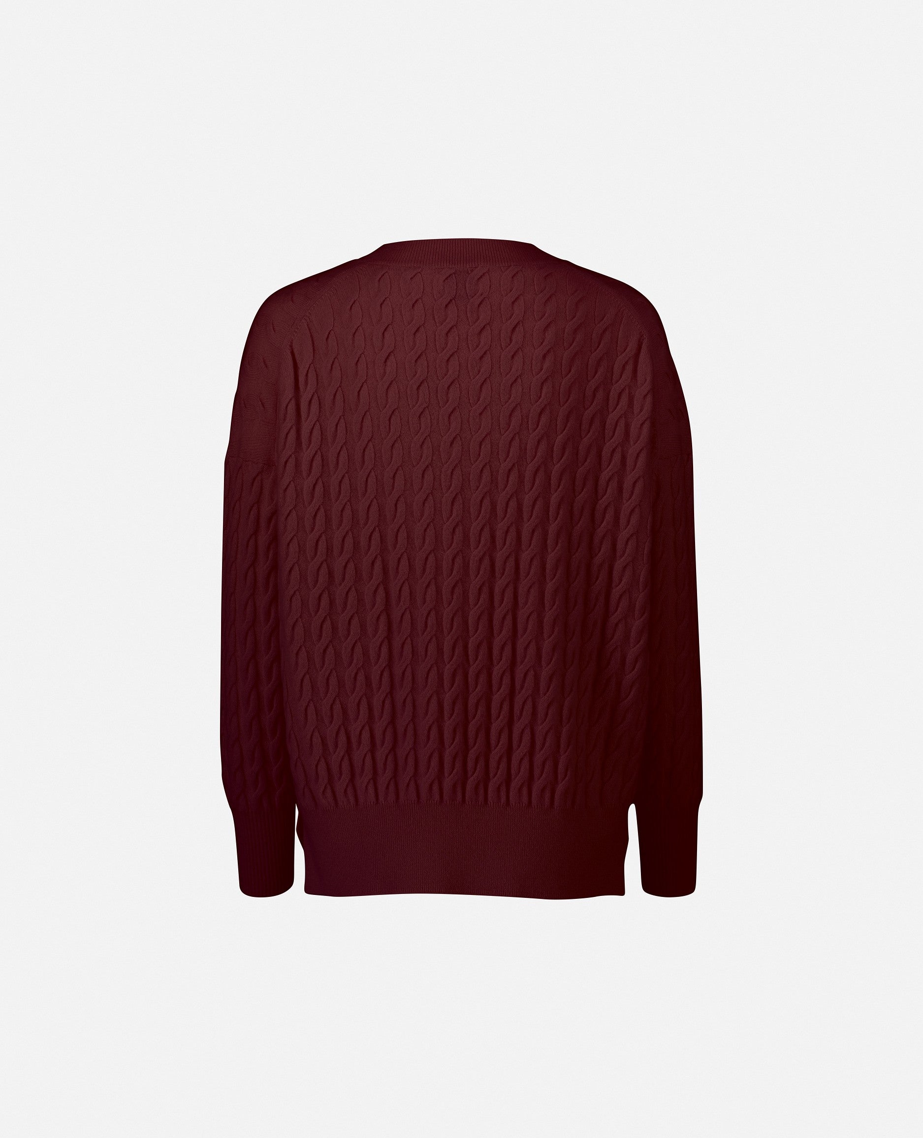 235-11133-69-S_2 - Allude - 100% Cashmere Cashmere Damen Feinstrick Langarm Lockerer Schnitt Pullover Rot SAPG::235-11133 V-Ausschnitt Winter 2023/2024