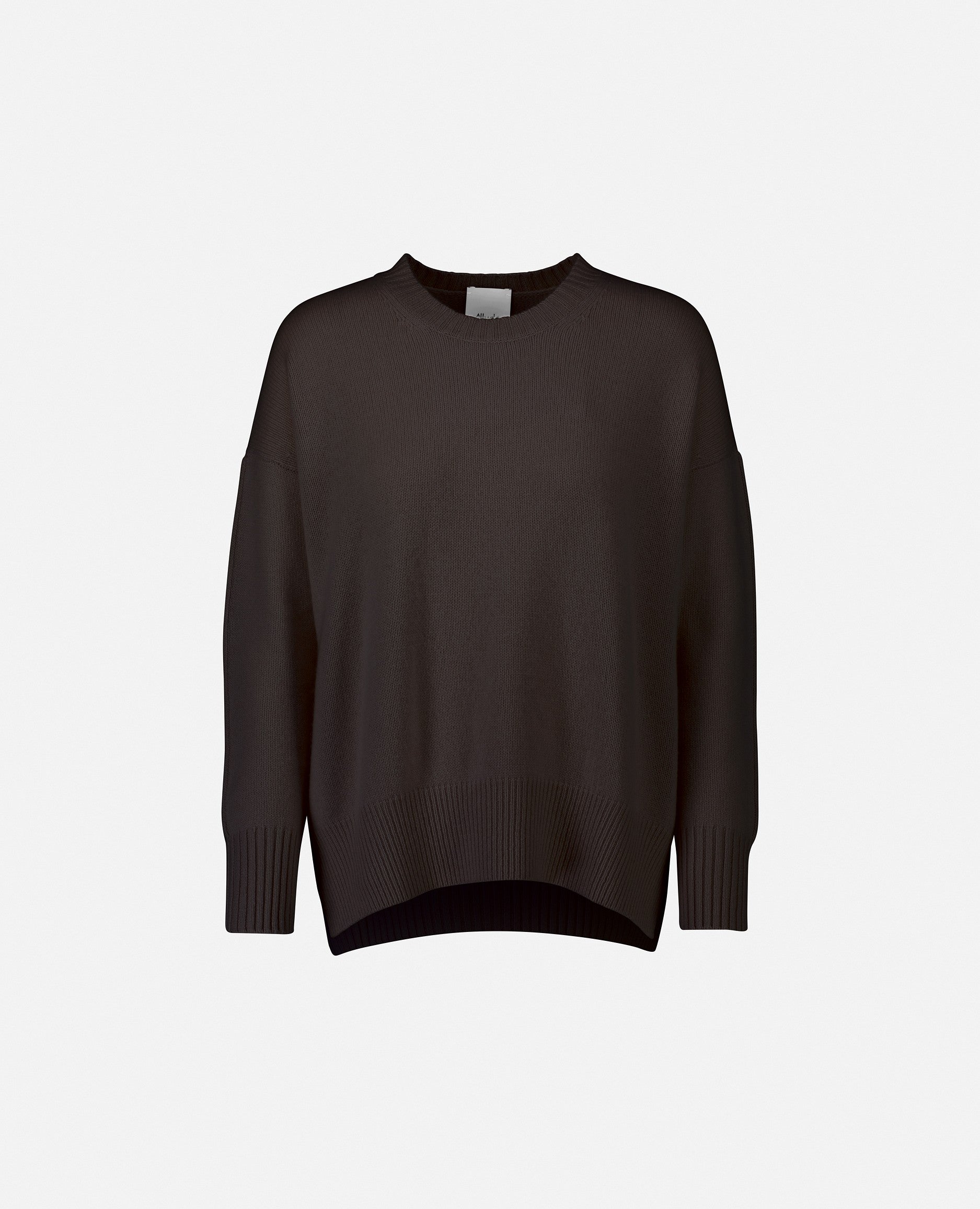 235-11151-49-S_1 - Allude - 100% Cashmere Braun Cashmere Damen Langarm Lockerer Schnitt Mittelschwerer Strick Pullover Rundhalsausschnitt SAPG::235-11151 Winter 2023/2024