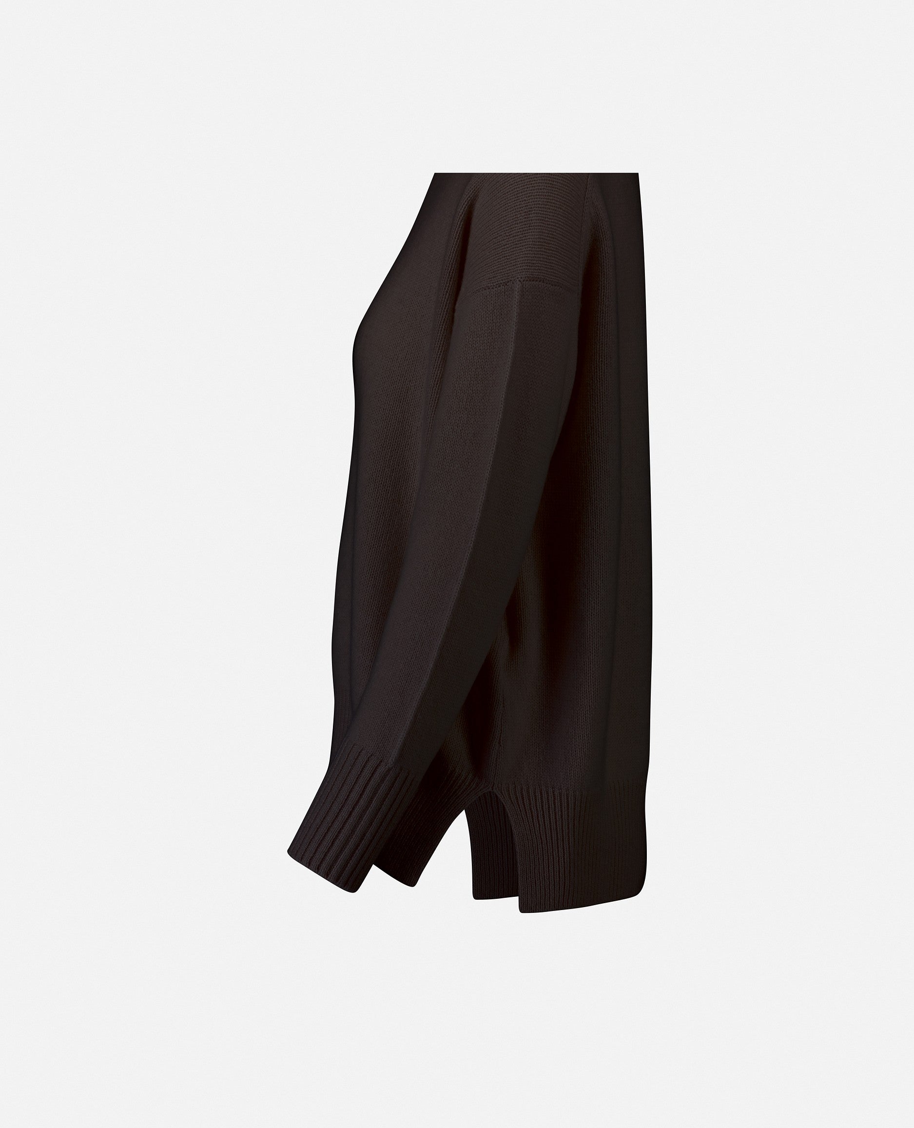 235-11151-49-S_3 - Allude - 100% Cashmere Braun Cashmere Damen Langarm Lockerer Schnitt Mittelschwerer Strick Pullover Rundhalsausschnitt SAPG::235-11151 Winter 2023/2024