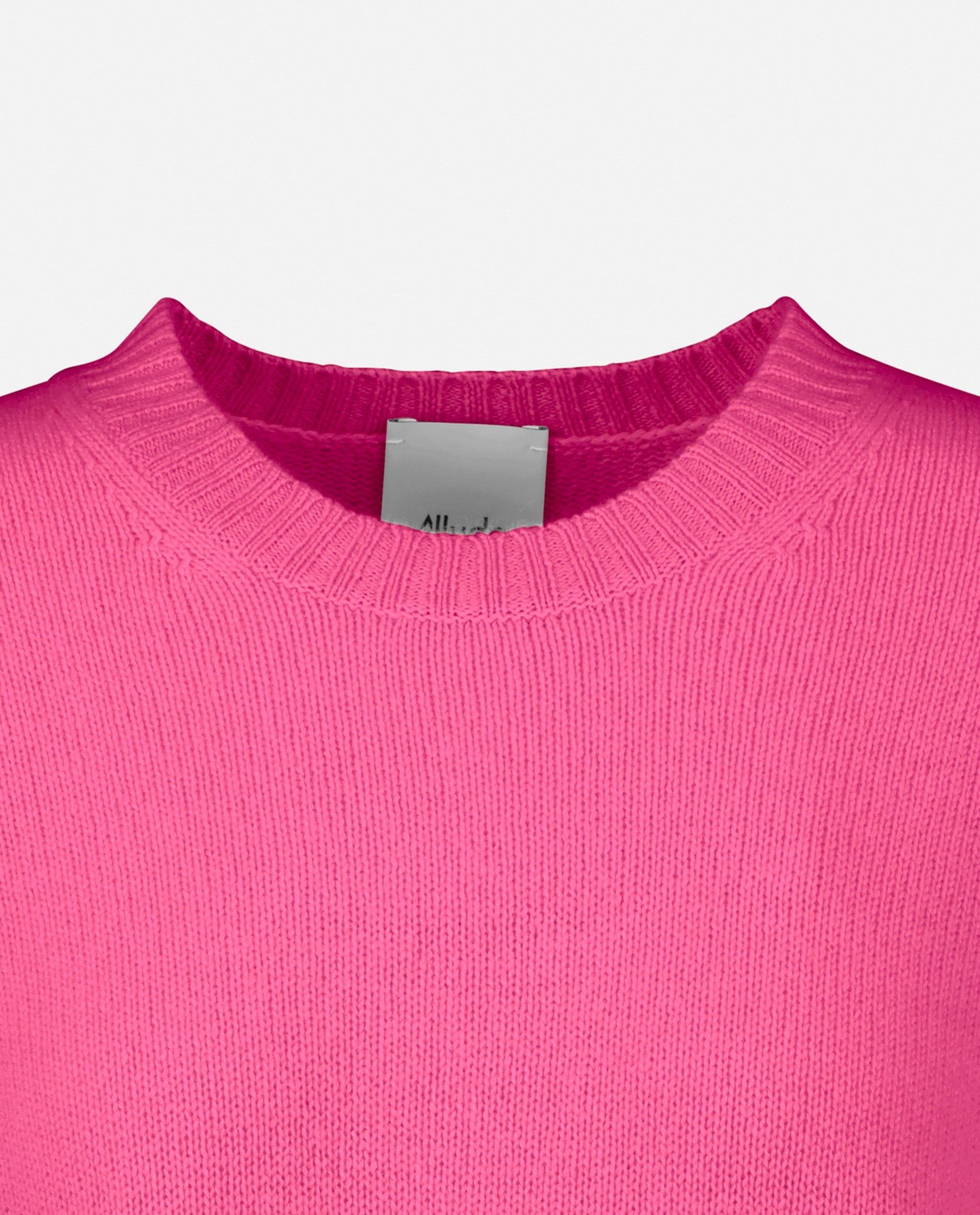 235-11151-63-S_5 - Allude - 100% Cashmere Basic Cashmere Damen Langarm Lockerer Schnitt Mittelschwerer Strick Pullover Rose Rundhalsausschnitt SAPG::235-11151 Winter 2023/2024