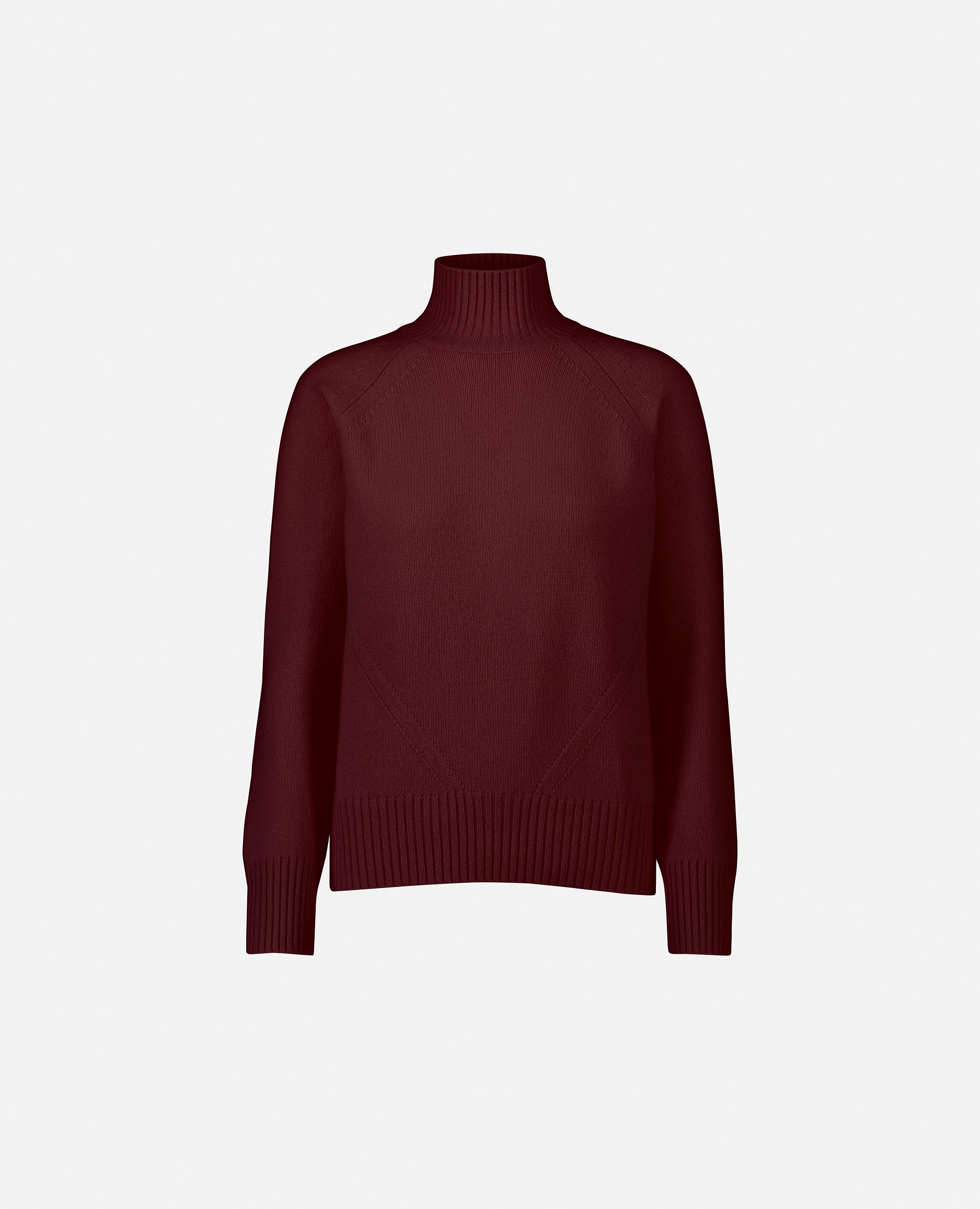 235-11154-69-S_1 - Allude - 100% Cashmere Basic Cashmere Damen Gerade Passform Langarm Mittelschwerer Strick Pullover Rot SAPG::235-11154 Stehkragen Winter 2023/2024