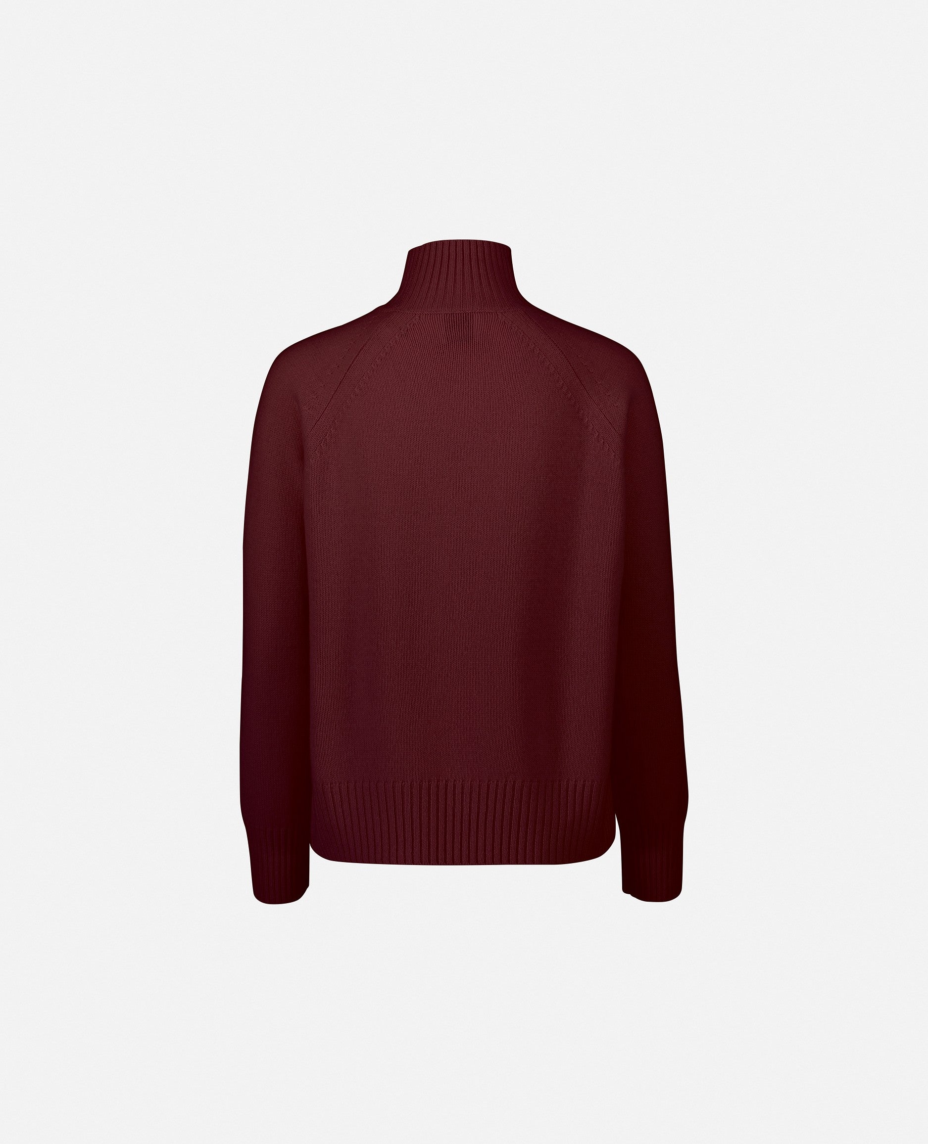 235-11154-69-S_2 - Allude - 100% Cashmere Basic Cashmere Damen Gerade Passform Langarm Mittelschwerer Strick Pullover Rot SAPG::235-11154 Stehkragen Winter 2023/2024