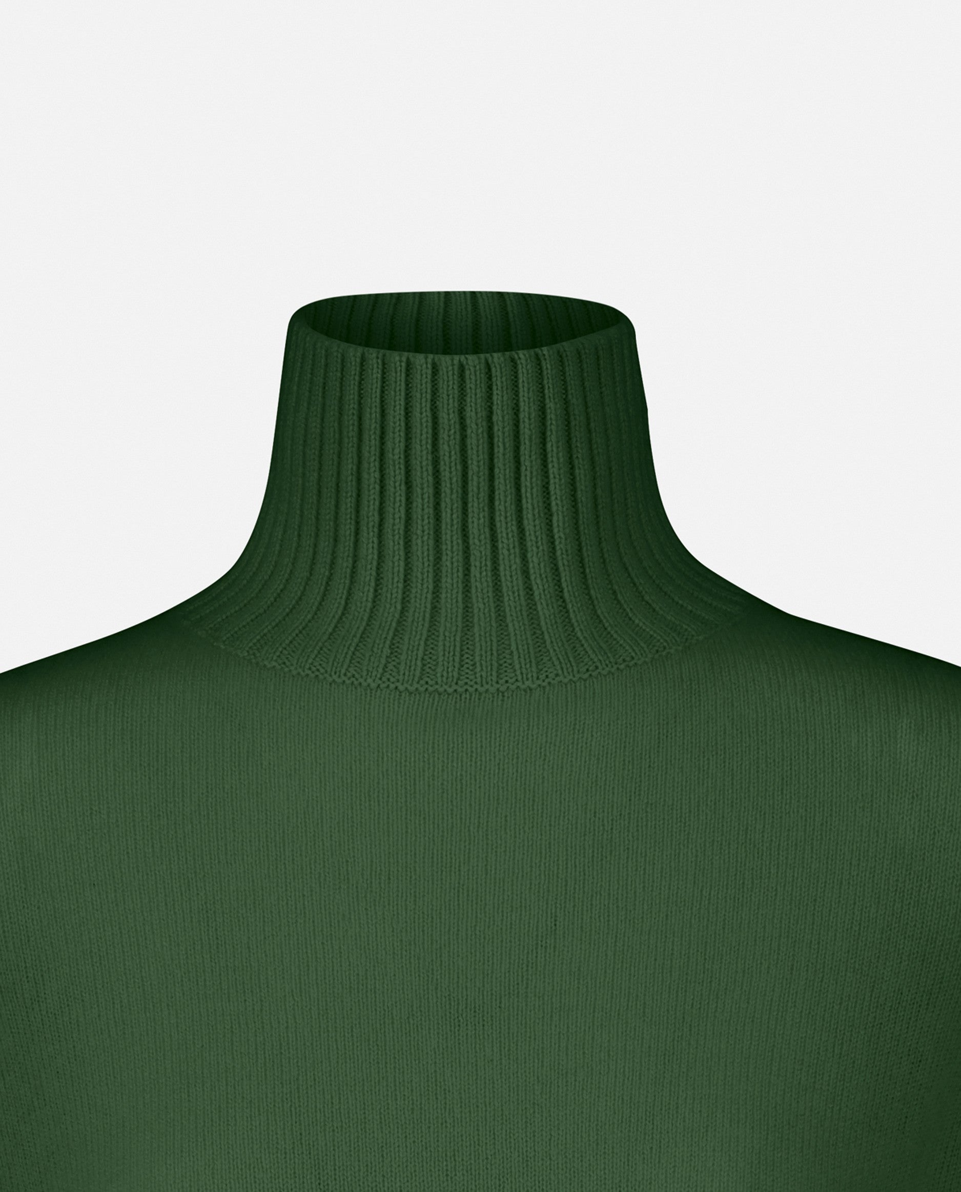 235-11175-34-S_5 - Allude - 100% Cashmere Basic Cashmere Damen Feinstrick Grün Langarm Lockerer Schnitt Pullover SAPG::235-11175 Stehkragen Winter 2023/2024