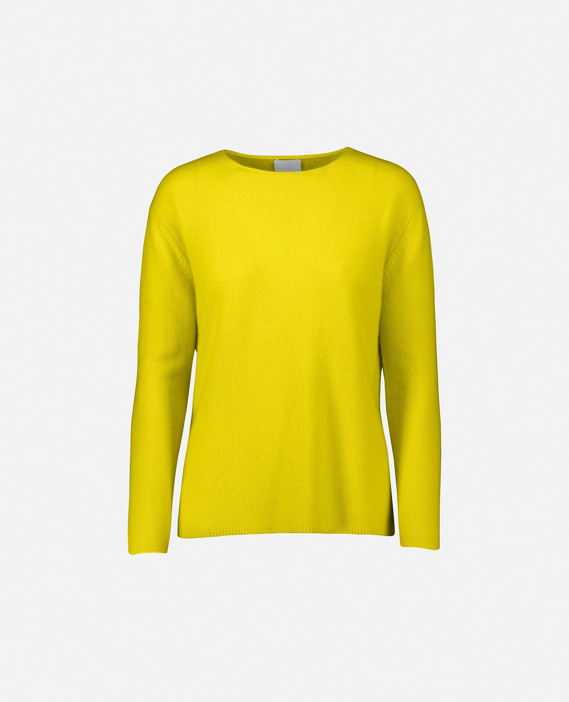 235-11178-21-S_1 - Allude - 100% Cashmere Cashmere Damen Feinstrick Gelb Gerade Passform Langarm Pullover Rundhalsausschnitt SAPG::235-11178 Winter 2023/2024