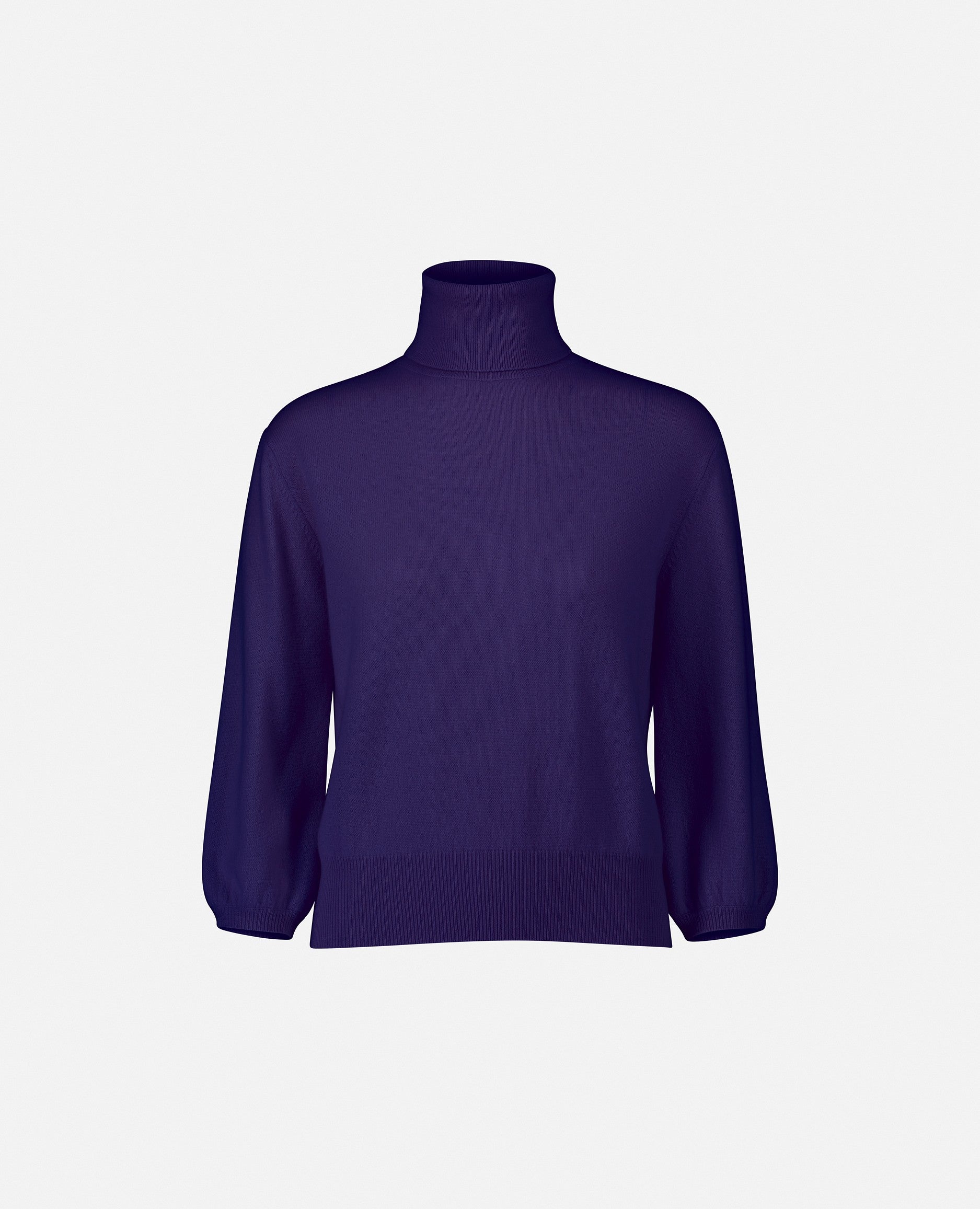 235-11203-73-S_1 - Allude - 100% Cashmere 3/4 Arm Cashmere Damen Feinstrick Gerade Passform Lila Pullover Rollkragen SAPG::235-11203 Winter 2023/2024