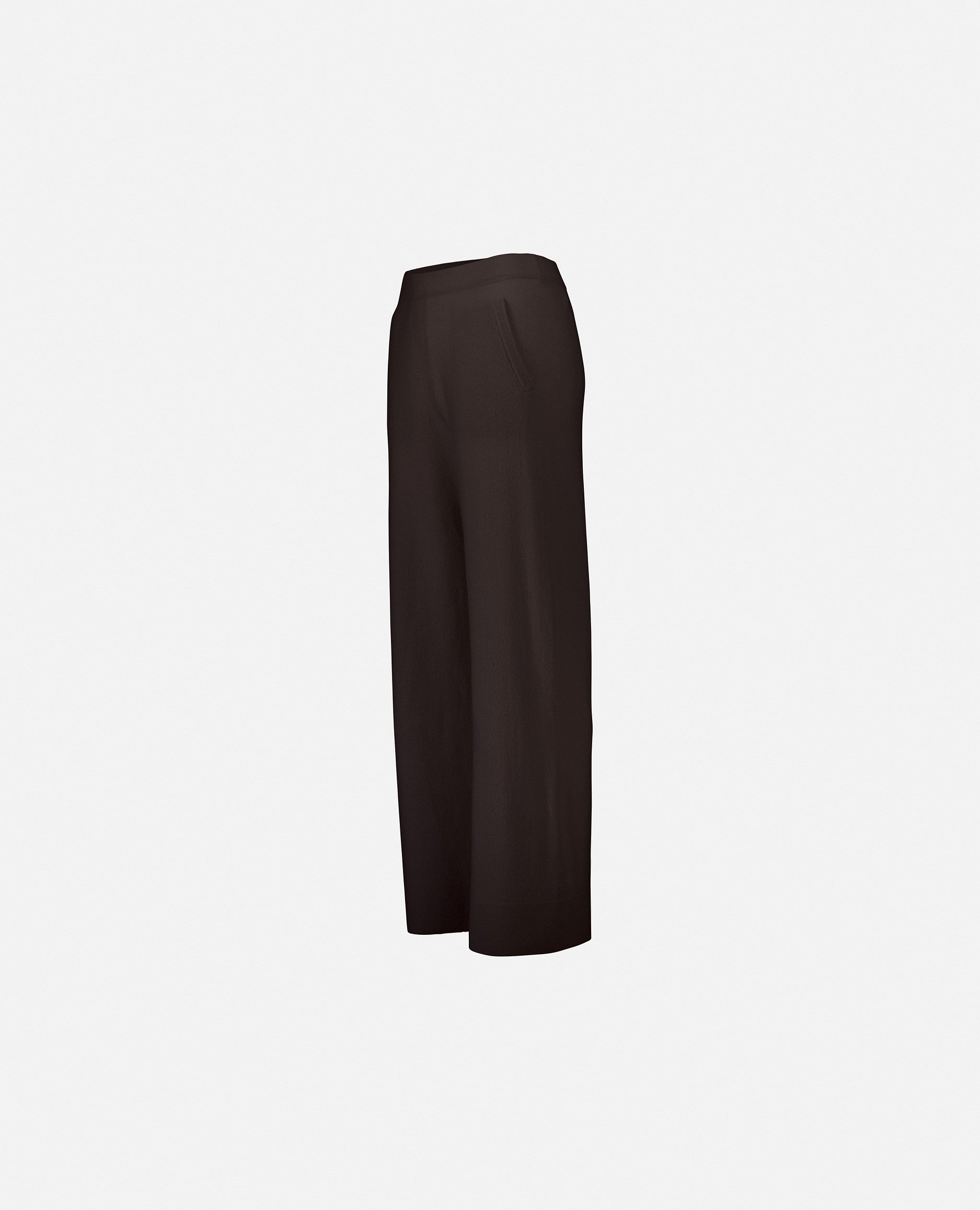 235-17002-49-S_3 - Allude - 30% Cashmere 70% Wolle Braun Damen Feinstrick Hose Hosen Lockerer Schnitt SAPG::235-17002 Winter 2023/2024 Wolle