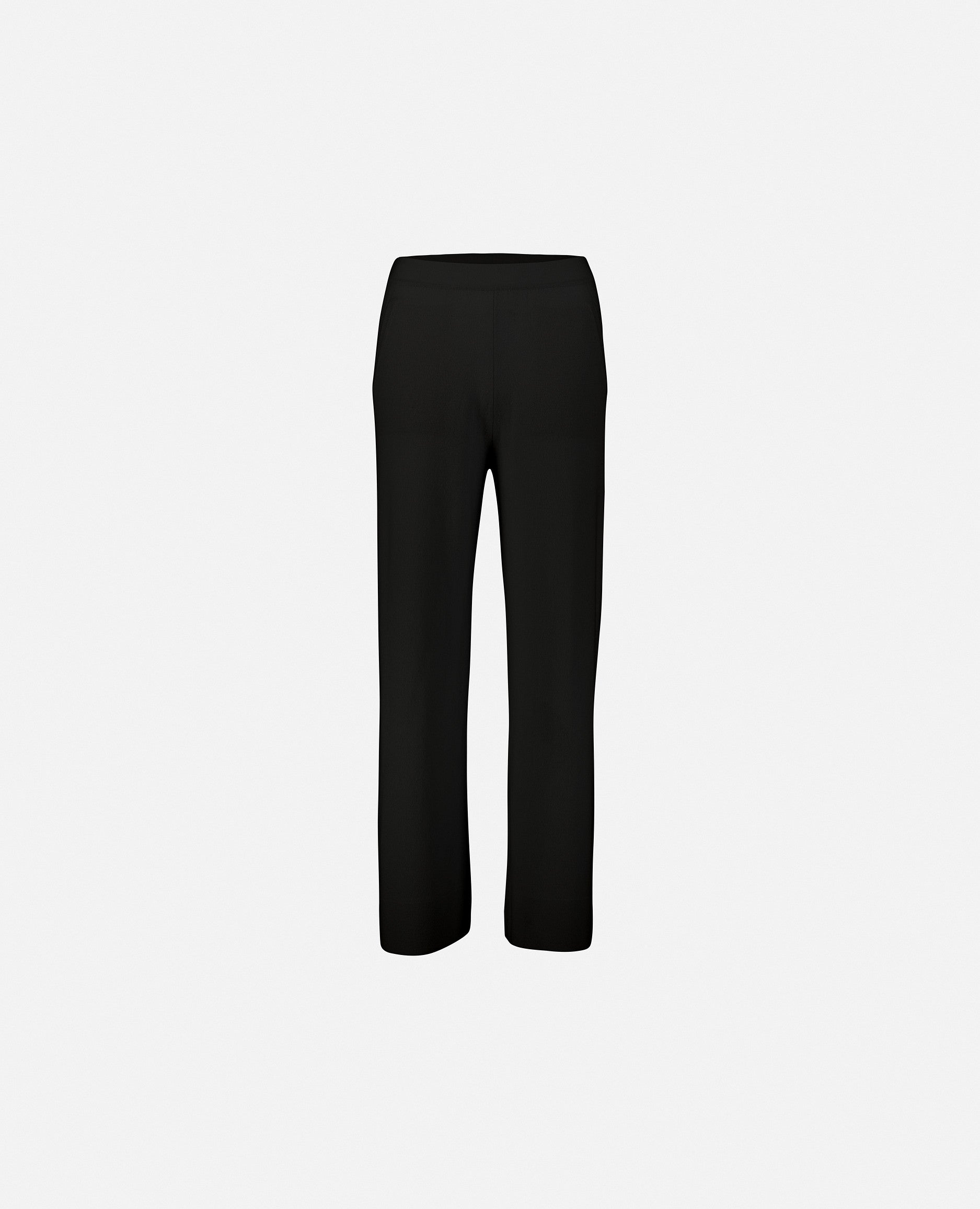 235-17002-90-S_1 - Allude - 30% Cashmere 70% Wolle Damen Feinstrick Hose Hosen Lockerer Schnitt SAPG::235-17002 Schwarz Winter 2023/2024 Wolle