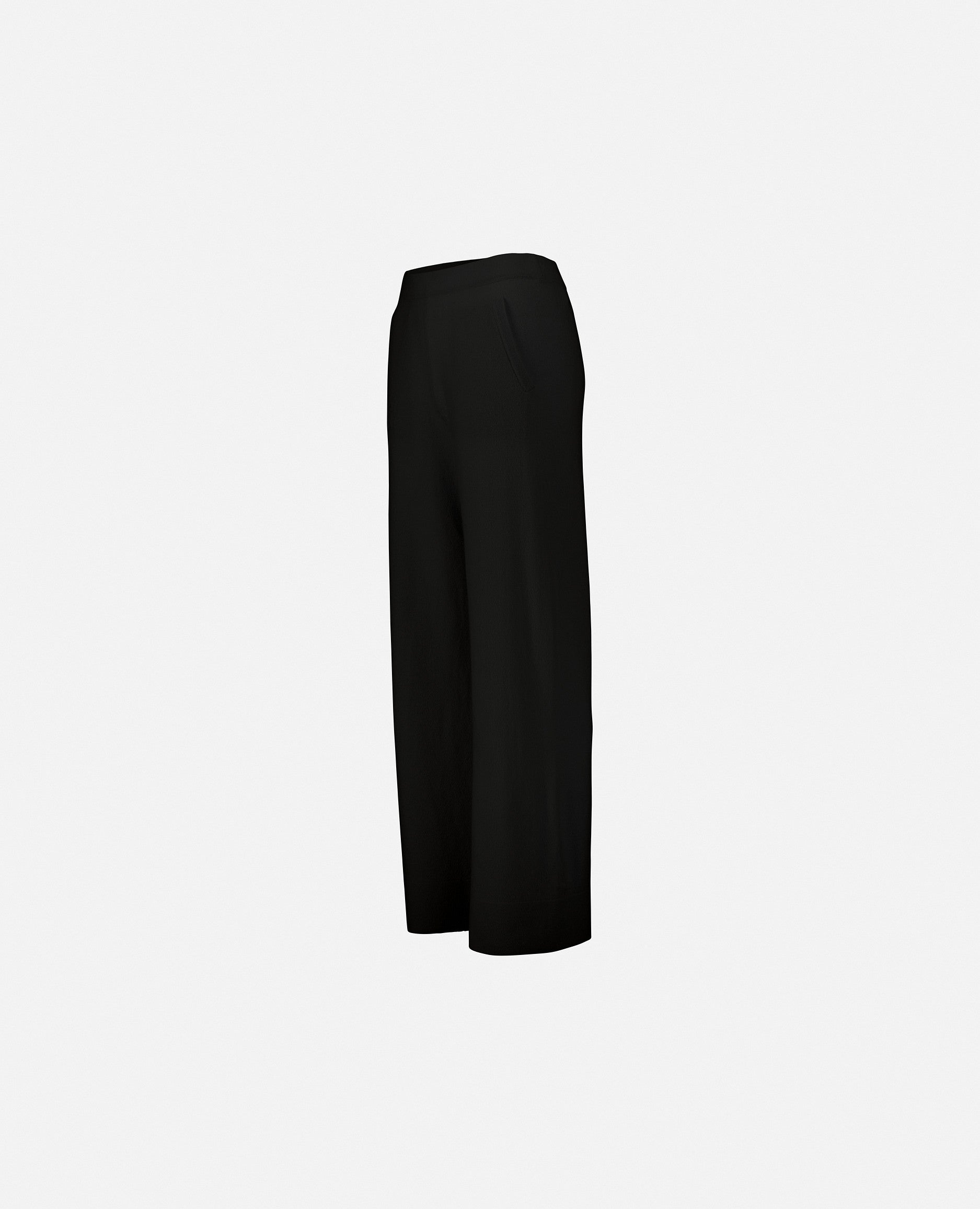 235-17002-90-S_3 - Allude - 30% Cashmere 70% Wolle Damen Feinstrick Hose Hosen Lockerer Schnitt SAPG::235-17002 Schwarz Winter 2023/2024 Wolle