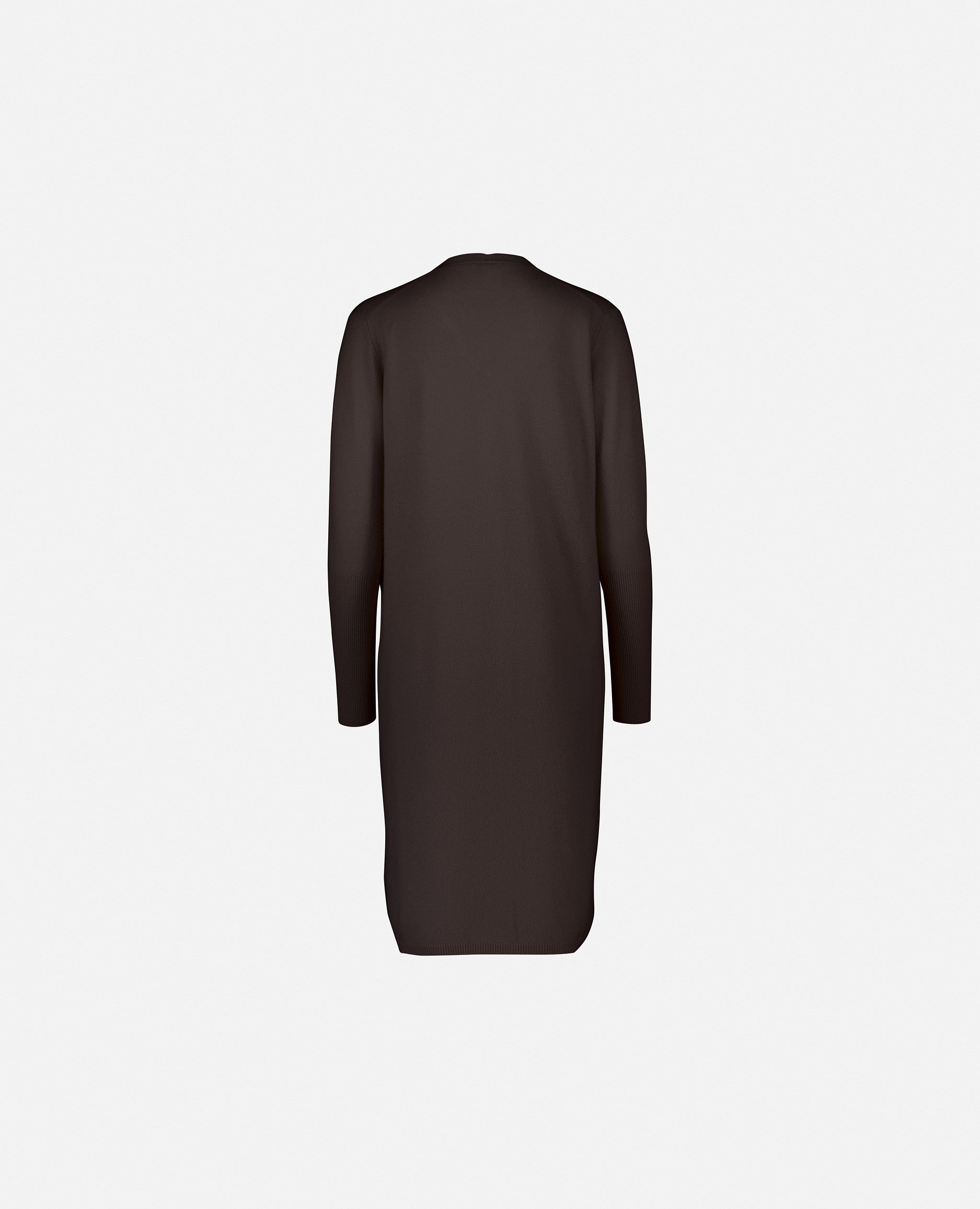 235-17012-49-S_2 - Allude - 30% Cashmere 70% Wolle Braun Damen Feinstrick Langarm Lockerer Schnitt Mantel offener Halsauschnitt SAPG::235-17012 Winter 2023/2024 Wolle