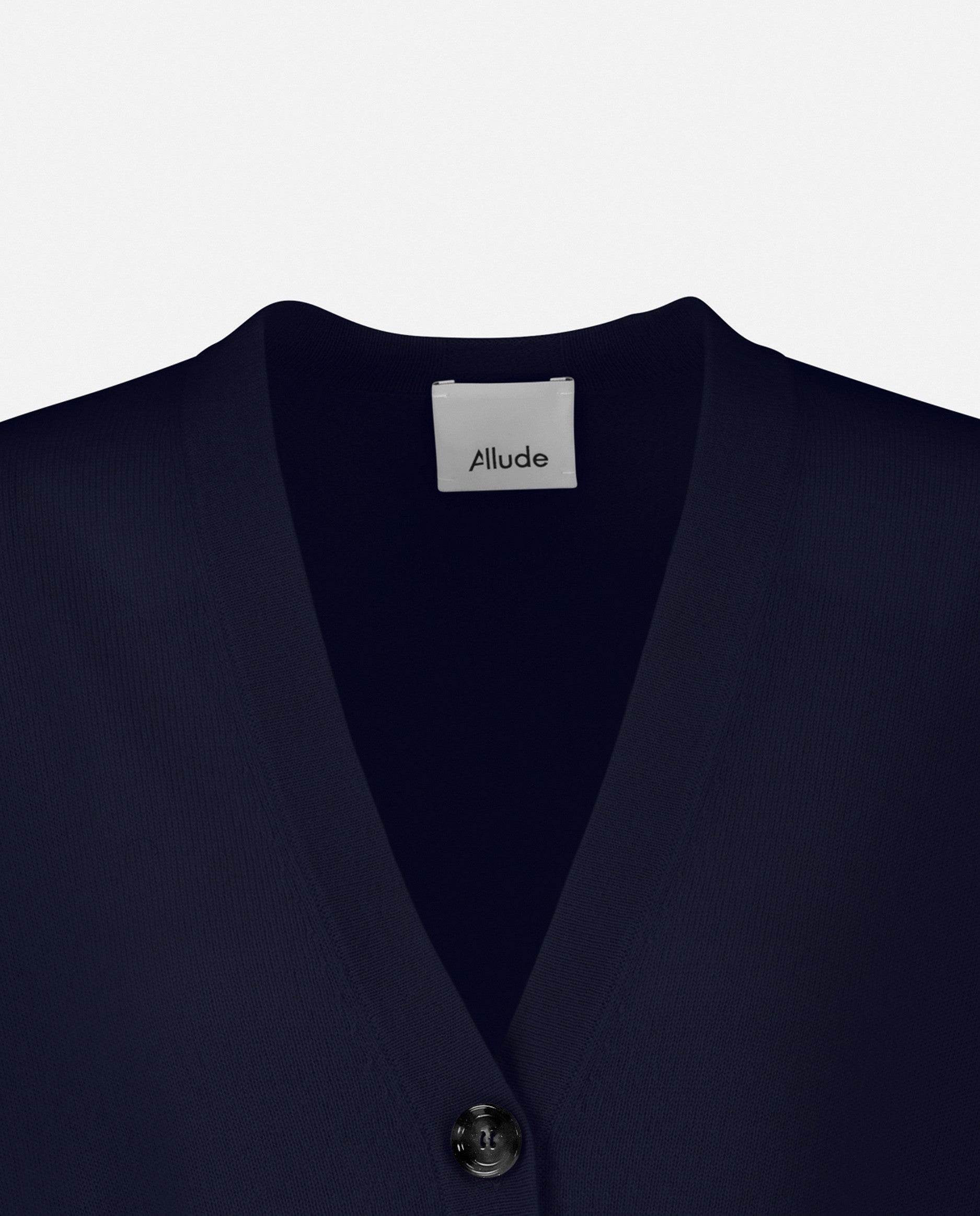 235-17041-13-S_5 - Allude - 30% Cashmere 70% Wolle Blau Damen Feinstrick Langarm Lockerer Schnitt SAPG::235-17041 Strickjacke V-Ausschnitt Winter 2023/2024 Wolle