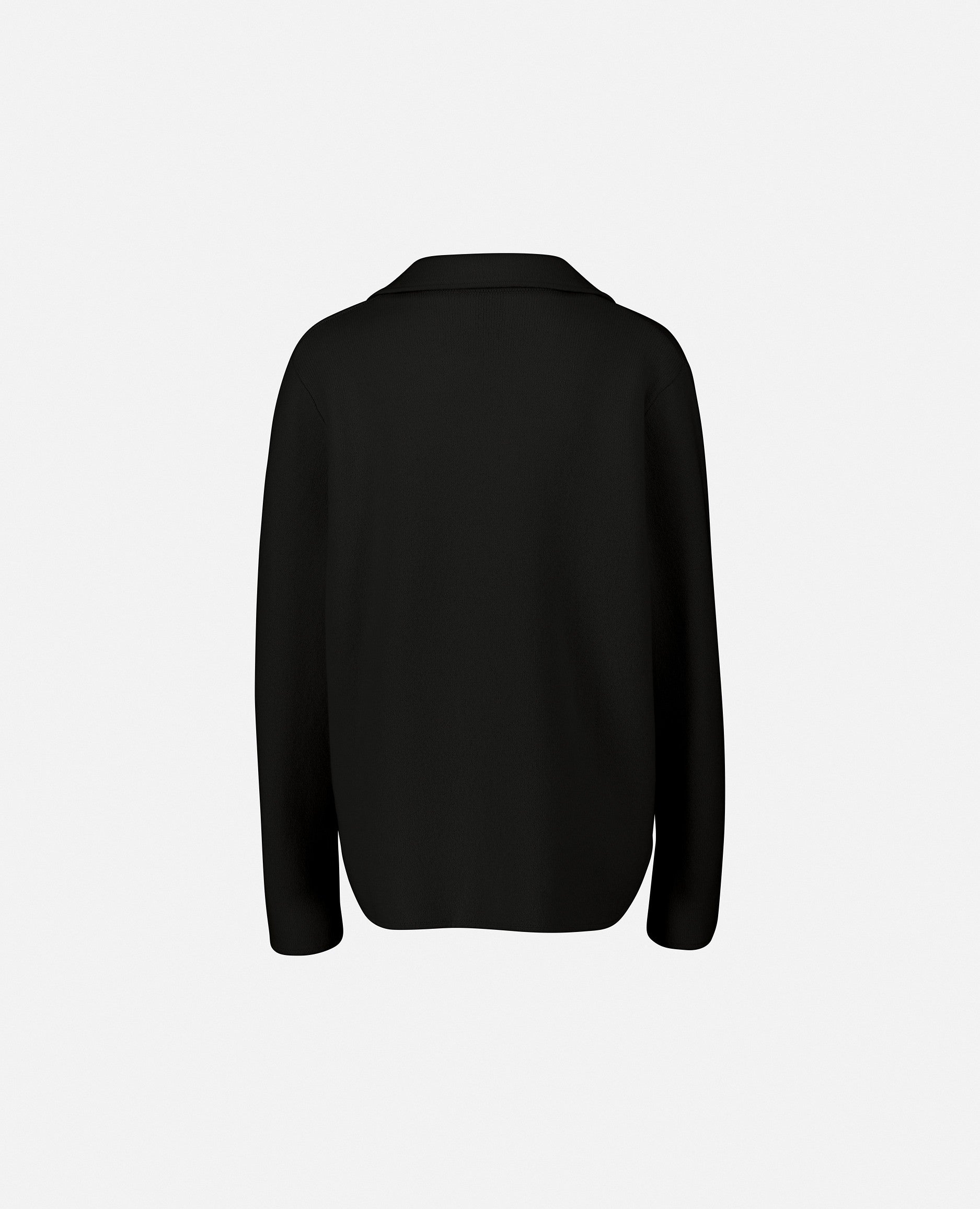 235-17602-90-S_2 - Allude - 30% Cashmere 70% Wolle ad_campaign Damen Feinstrick Gerade Passform Langarm Pullover SAPG::235-17602 Schwarz Serafino Winter 2023/2024 Wolle