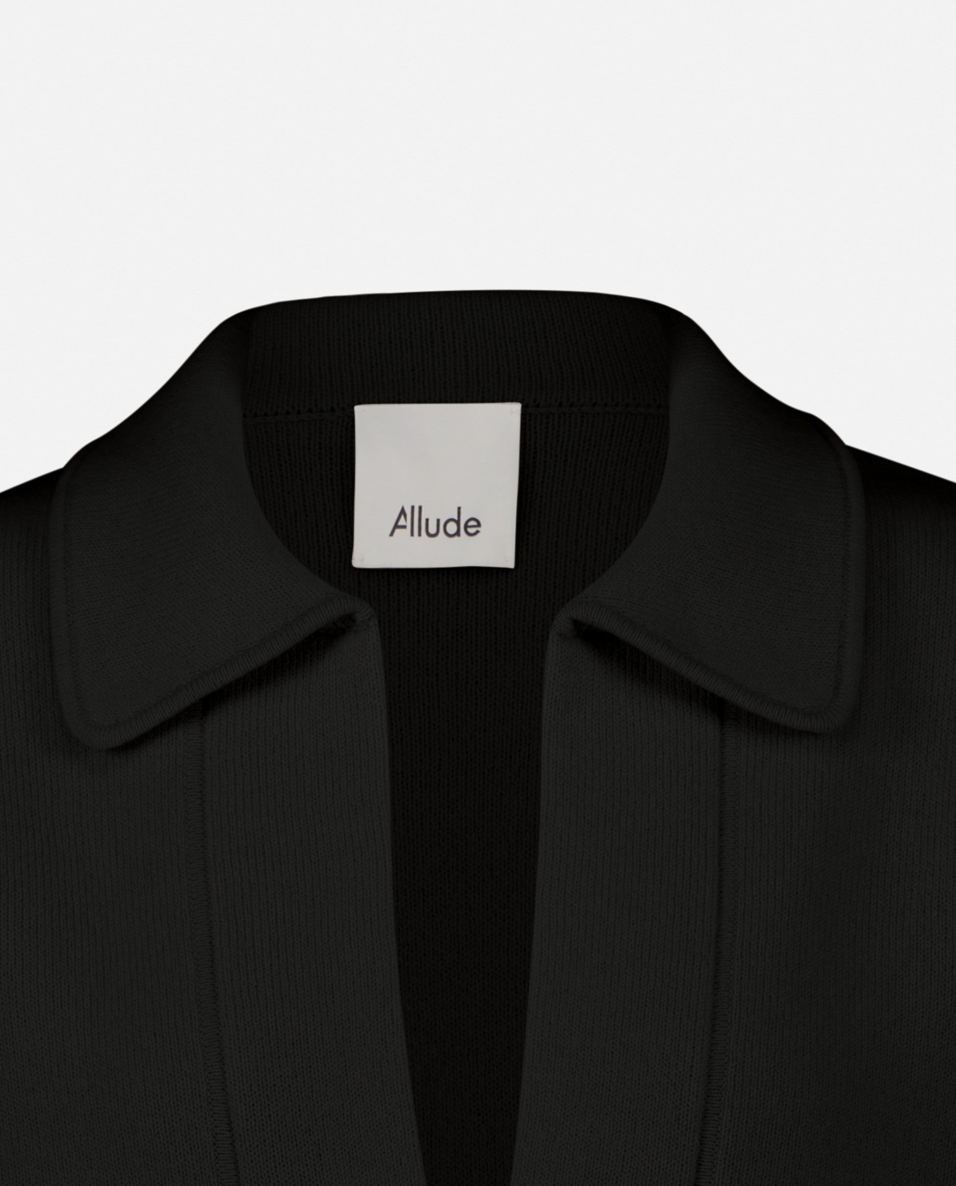 235-17602-90-S_5 - Allude - 30% Cashmere 70% Wolle ad_campaign Damen Feinstrick Gerade Passform Langarm Pullover SAPG::235-17602 Schwarz Serafino Winter 2023/2024 Wolle