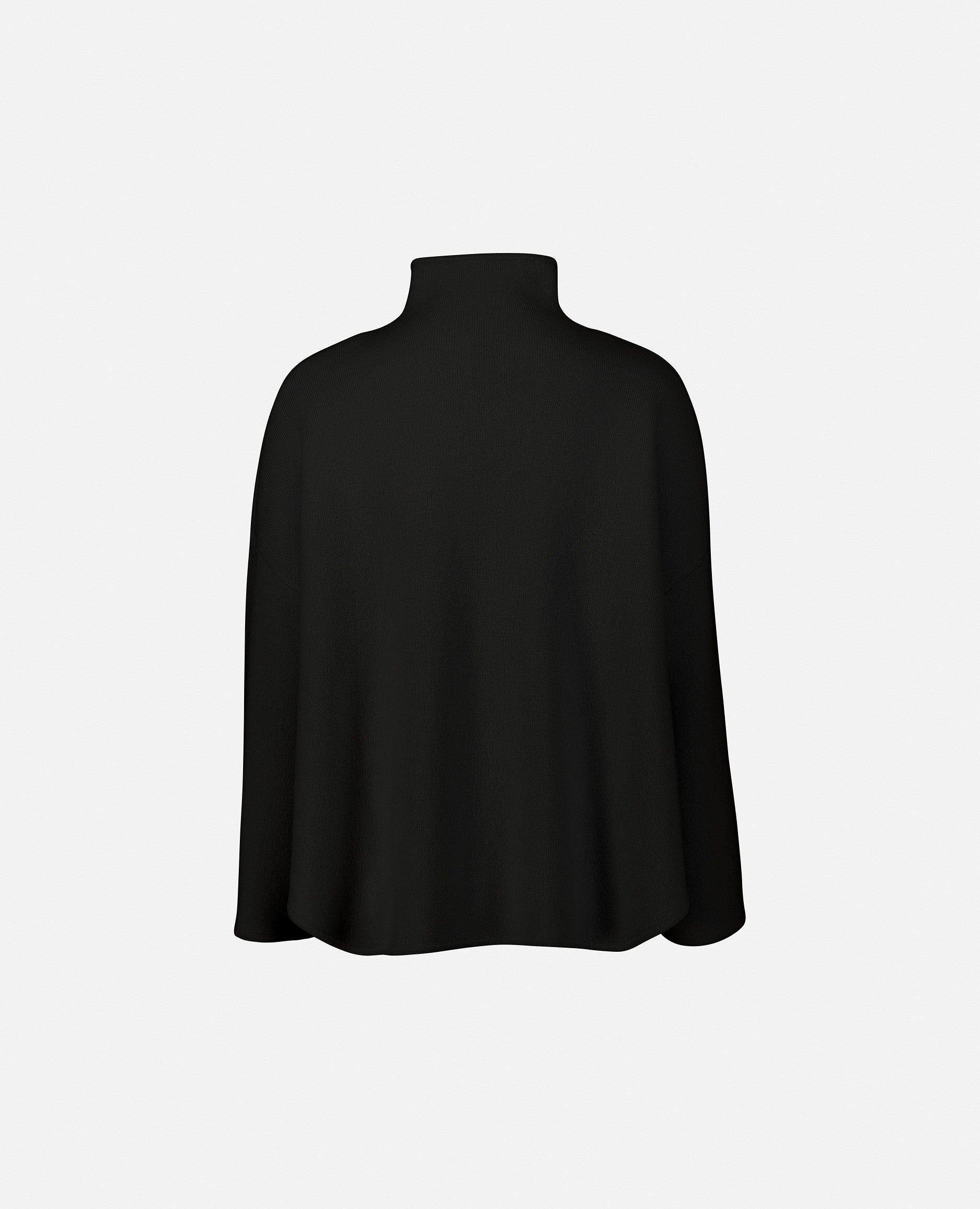 235-17603-90-S_2 - Allude - 30% Cashmere 70% Wolle ad_campaign Damen Feinstrick Langarm Lockerer Schnitt Pullover SAPG::235-17603 Schwarz Stehkragen Winter 2023/2024 Wolle