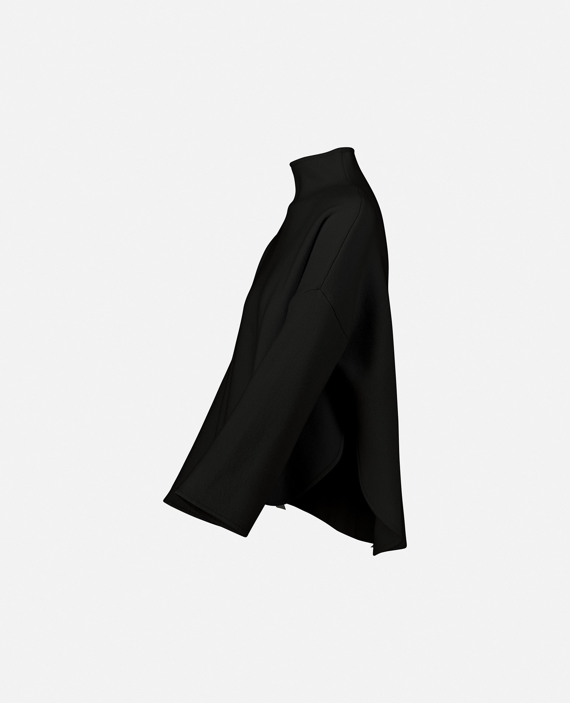 235-17603-90-S_3 - Allude - 30% Cashmere 70% Wolle ad_campaign Damen Feinstrick Langarm Lockerer Schnitt Pullover SAPG::235-17603 Schwarz Stehkragen Winter 2023/2024 Wolle