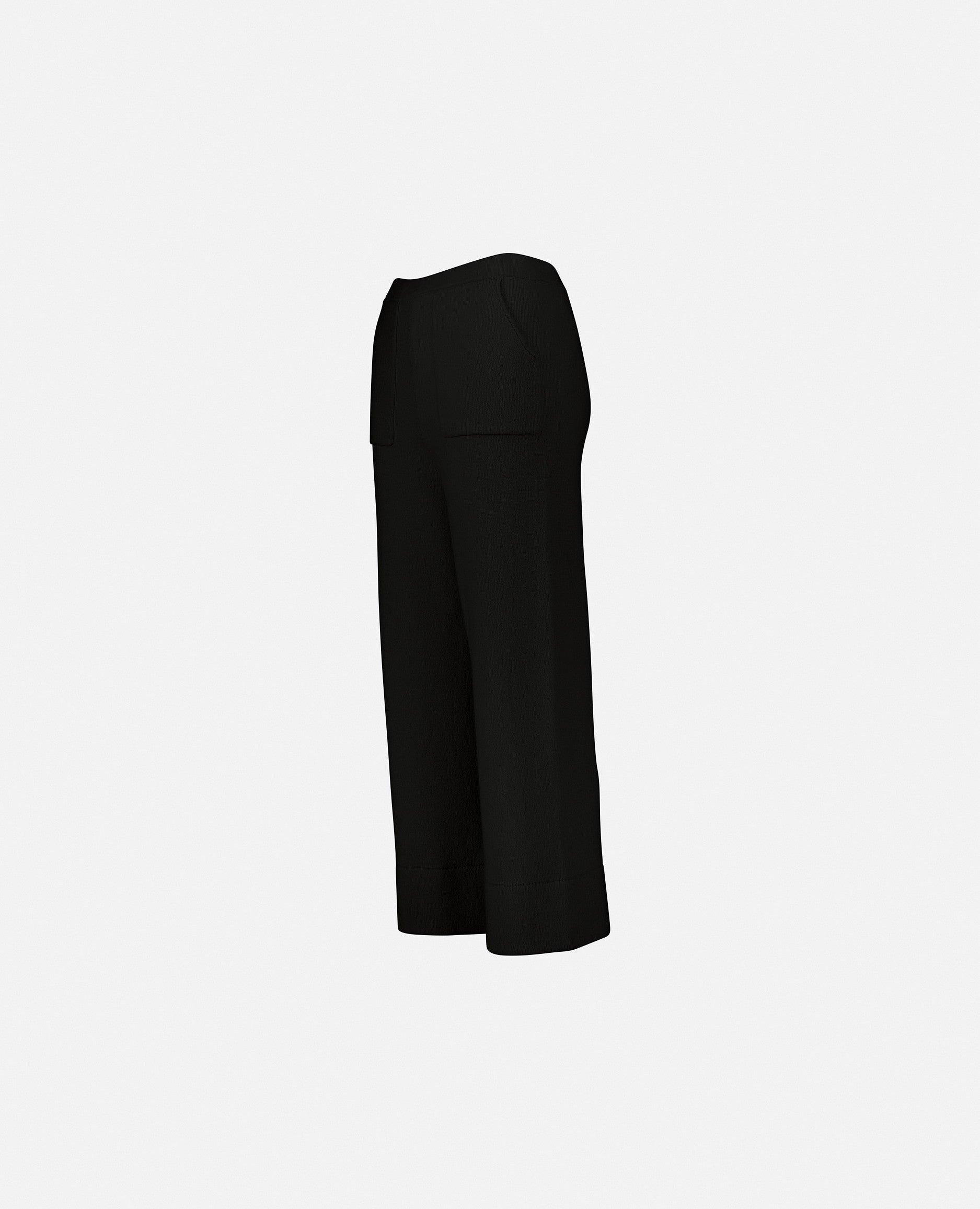 235-17606-90-S_3 - Allude - 30% Cashmere 70% Wolle Damen Feinstrick Hose Hosen Lockerer Schnitt SAPG::235-17606 Schwarz Winter 2023/2024 Wolle