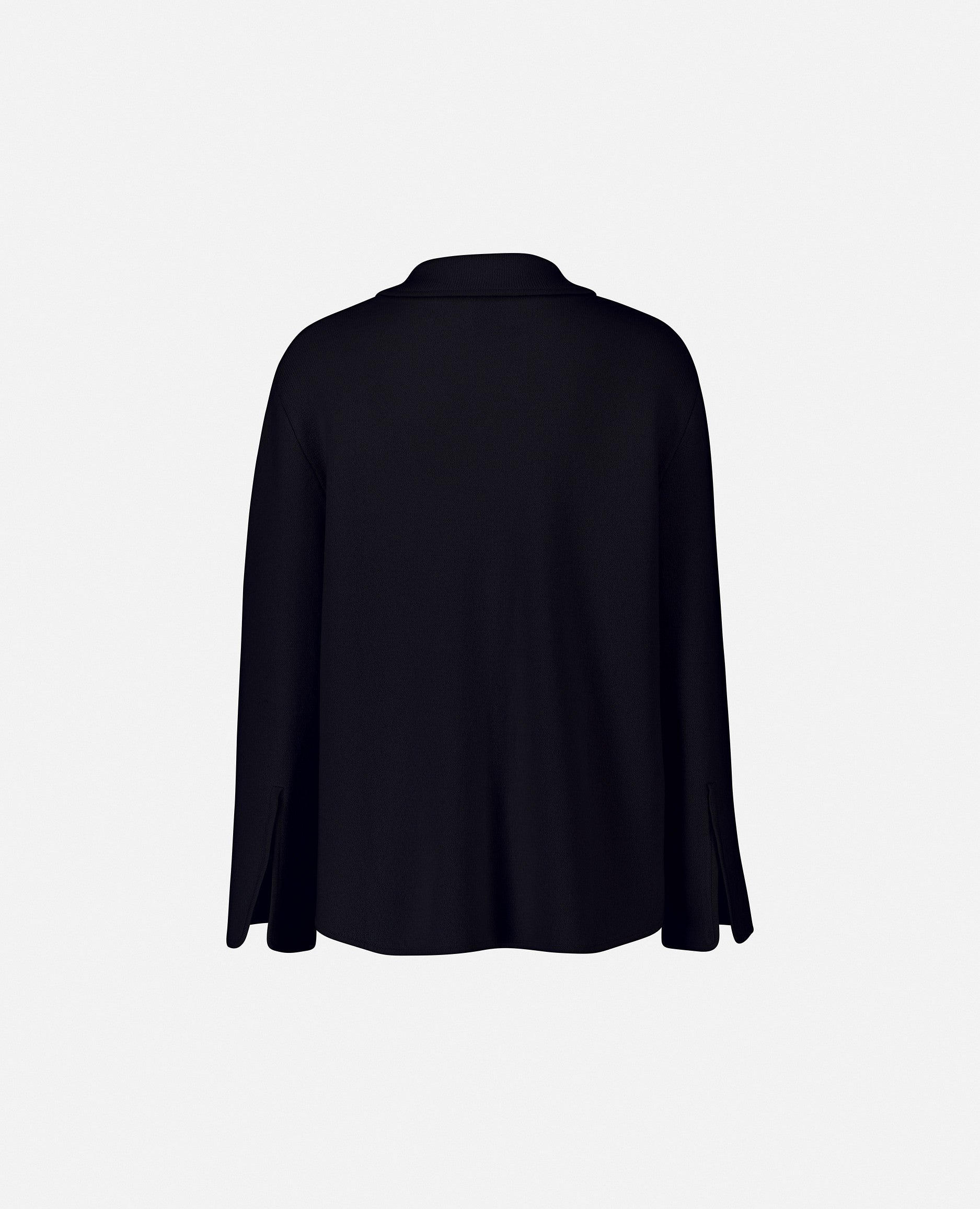 235-17612-14-S_2 - Allude - 30% Cashmere 70% Wolle Damen Feinstrick Hemd Langarm Lockerer Schnitt Navy SAPG::235-17612 Winter 2023/2024 Wolle