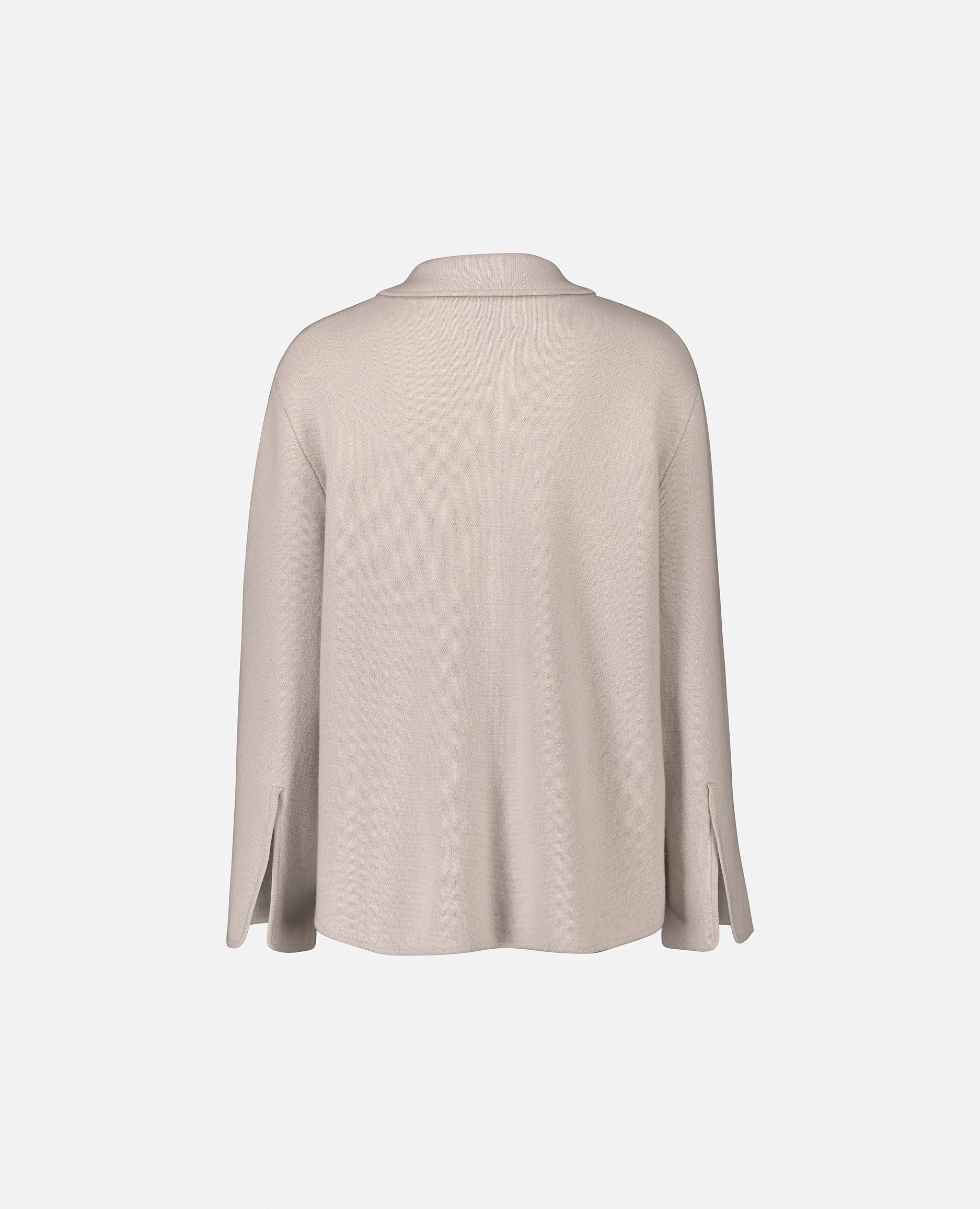 235-17612-41-S_2 - Allude - 30% Cashmere 70% Wolle Creme Damen Feinstrick Hemd Kreme Langarm Lockerer Schnitt SAPG::235-17612 Winter 2023/2024 Wolle