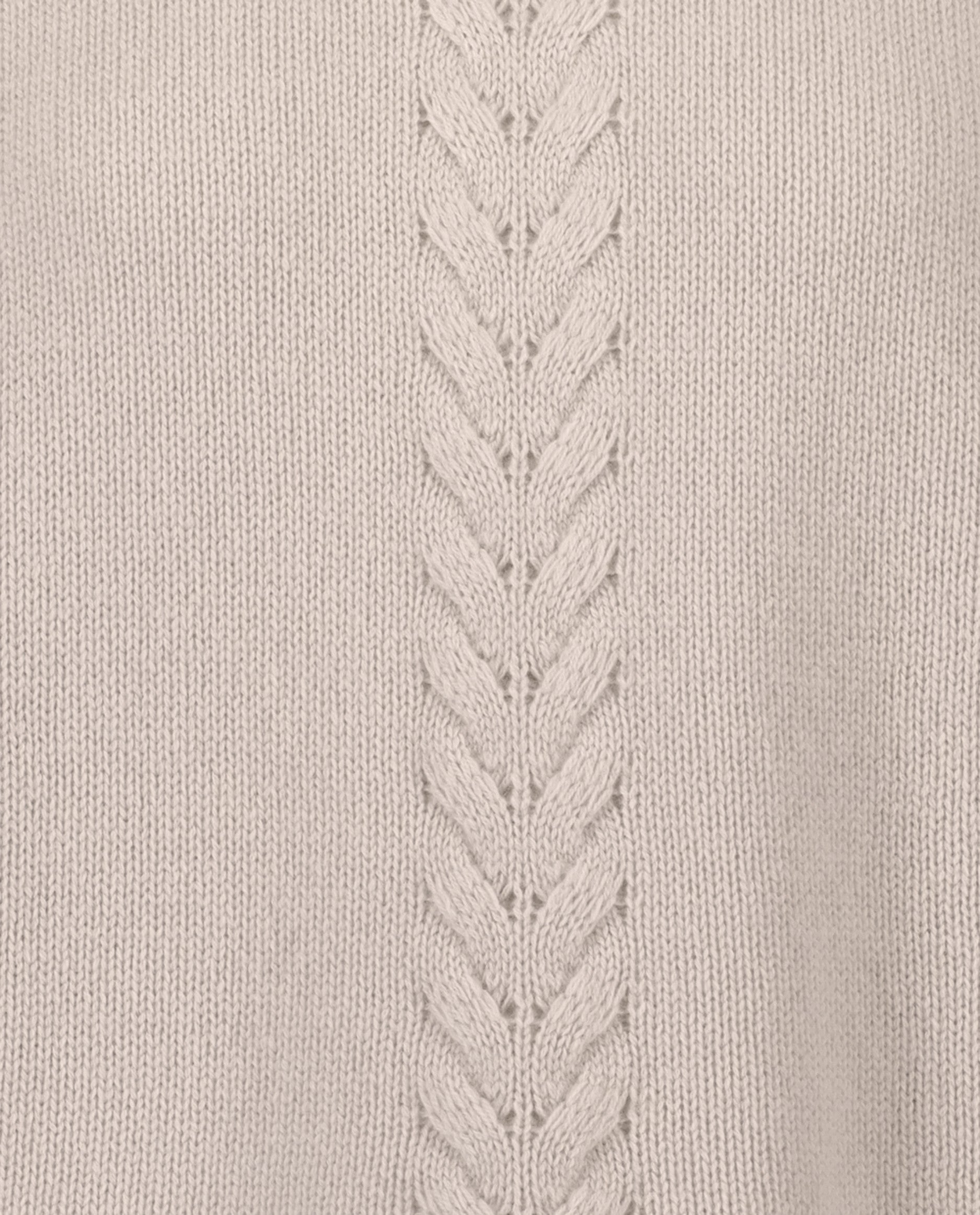235-17623-41-S_4 - Allude - 30% Cashmere 70% Wolle Creme Damen Gerade Passform Kreme Langarm Mittelschwerer Strick Pullover SAPG::235-17623 Stehkragen Winter 2023/2024 Wolle