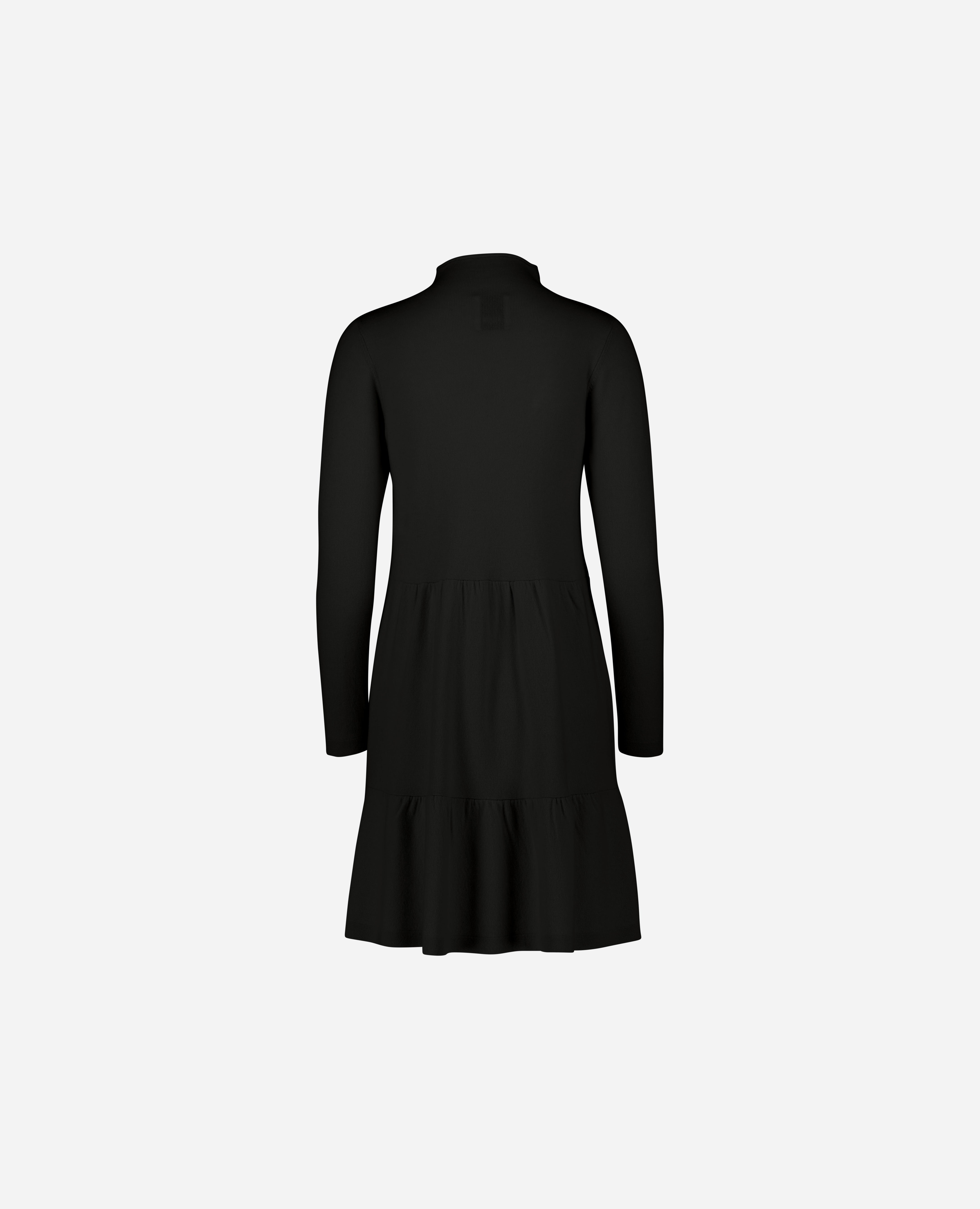 235-17652-90-2 - Allude - 30% Cashmere 70% Wolle A-Form Damen Feinstrick Kleid Kleider Langarm SAPG::235-17652 Schwarz Stehkragen Winter 2023/2024 Wolle