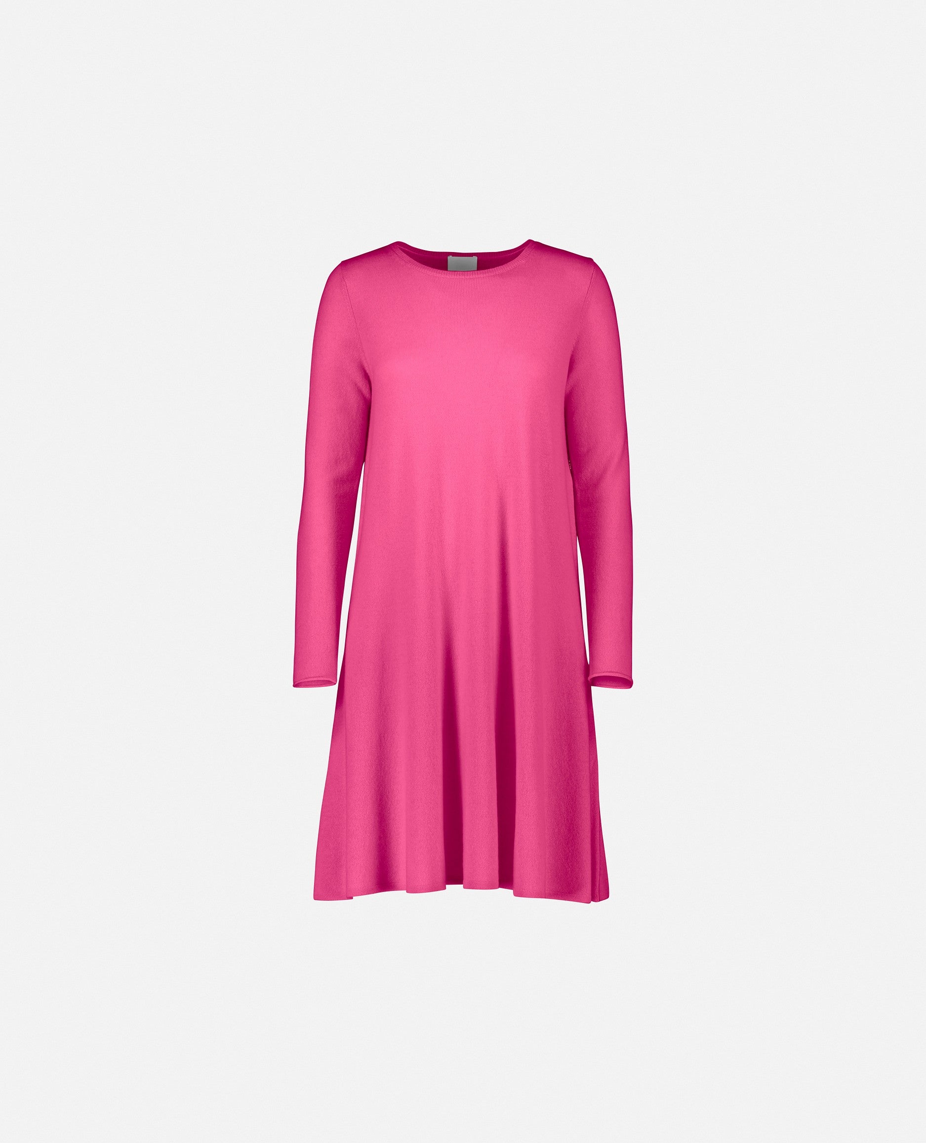 235-17664-63-S_1 - Allude - A-Form Damen Feinstrick Kleid Kleider Langarm Rose Rundhalsausschnitt SAPG::235-17664 Wolle