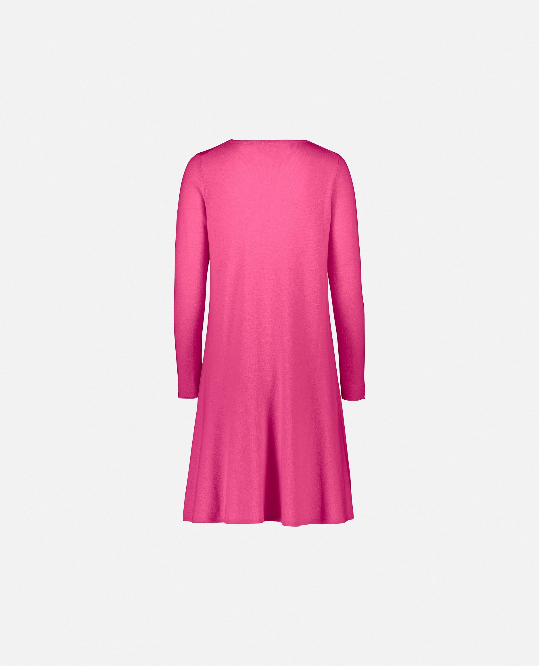 235-17664-63-S_2 - Allude - A-Form Damen Feinstrick Kleid Kleider Langarm Rose Rundhalsausschnitt SAPG::235-17664 Wolle