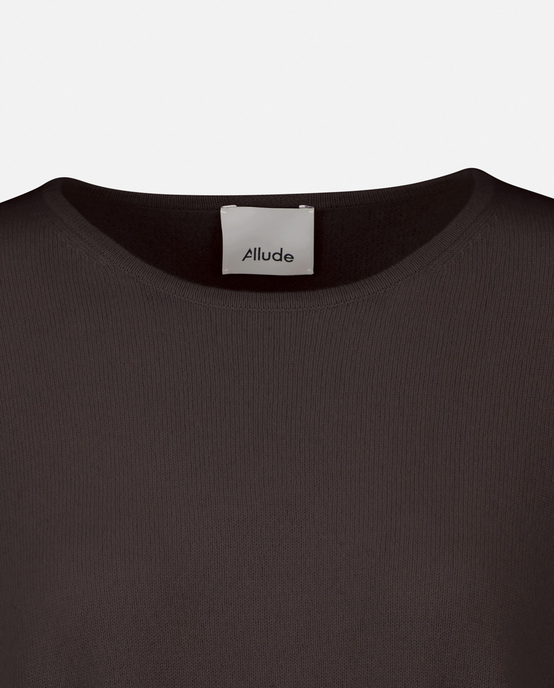 235-17692-49-S_5 - Allude - 30% Cashmere 70% Wolle Braun Damen Feinstrick Langarm Lockerer Schnitt Pullover Rundhalsausschnitt SAPG::235-17692 Winter 2023/2024 Wolle