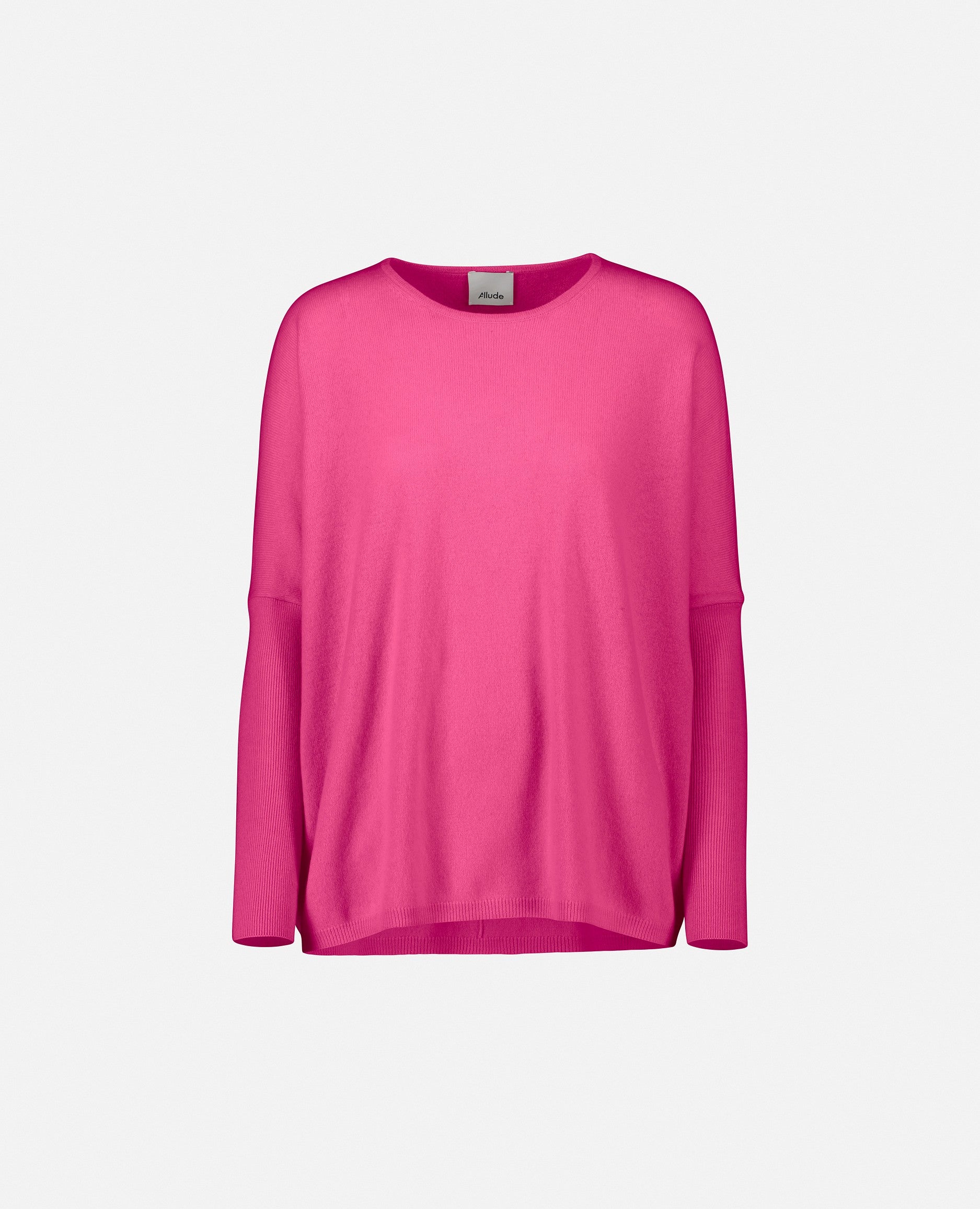 235-17692-63-S_1 - Allude - 30% Cashmere 70% Wolle Damen Feinstrick Langarm Lockerer Schnitt Pullover Rose Rundhalsausschnitt SAPG::235-17692 Winter 2023/2024 Wolle