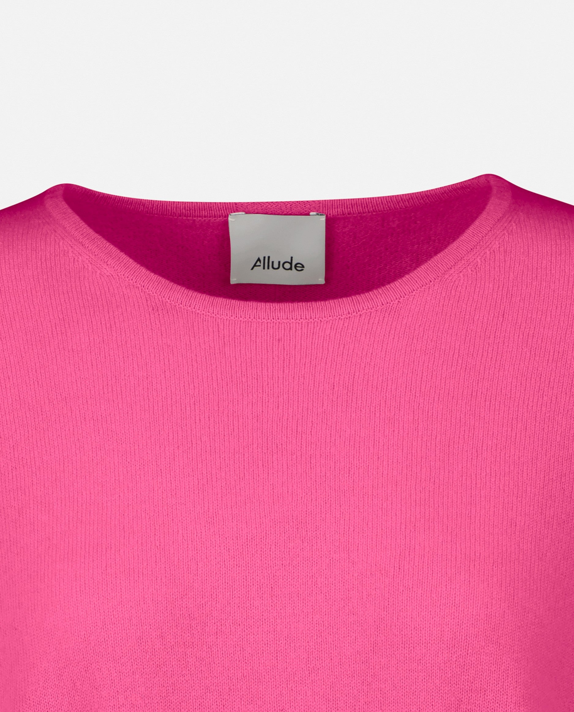 235-17692-63-S_5 - Allude - 30% Cashmere 70% Wolle Damen Feinstrick Langarm Lockerer Schnitt Pullover Rose Rundhalsausschnitt SAPG::235-17692 Winter 2023/2024 Wolle