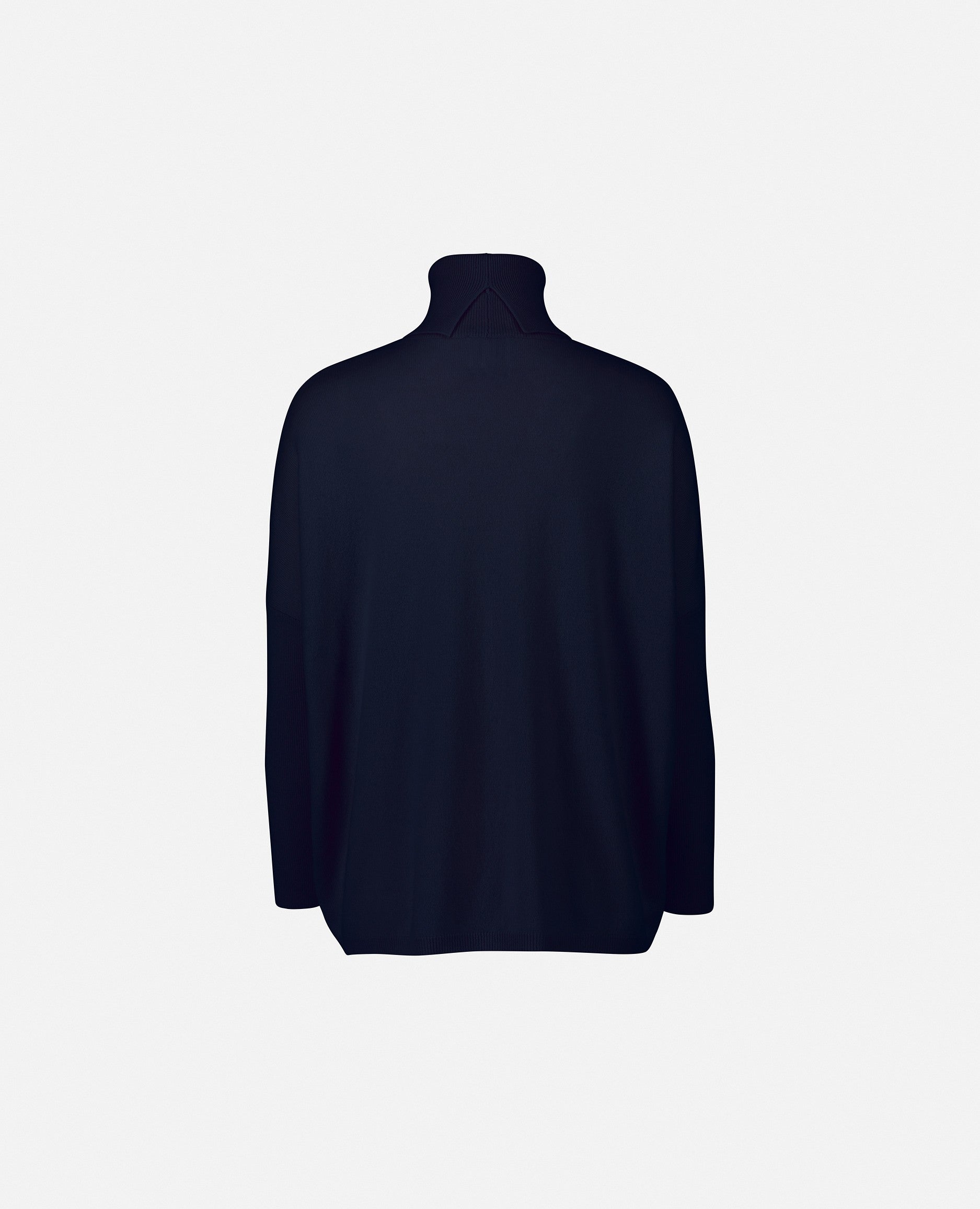 235-17695-13-S_2 - Allude - 30% Cashmere 70% Wolle Blau Damen Feinstrick Langarm Lockerer Schnitt Pullover Rollkragen SAPG::235-17695 Winter 2023/2024 Wolle