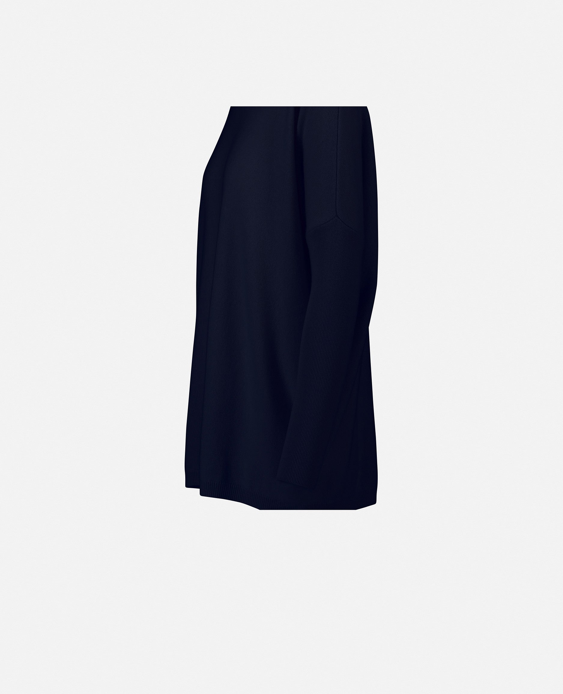 235-17695-13-S_3 - Allude - 30% Cashmere 70% Wolle Blau Damen Feinstrick Langarm Lockerer Schnitt Pullover Rollkragen SAPG::235-17695 Winter 2023/2024 Wolle