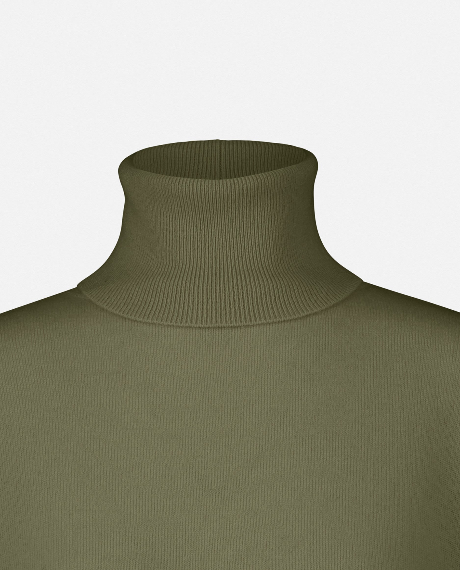 235-17695-38-S_5 - Allude - 30% Cashmere 70% Wolle Damen Feinstrick Khaki Langarm Lockerer Schnitt Pullover Rollkragen SAPG::235-17695 Winter 2023/2024 Wolle