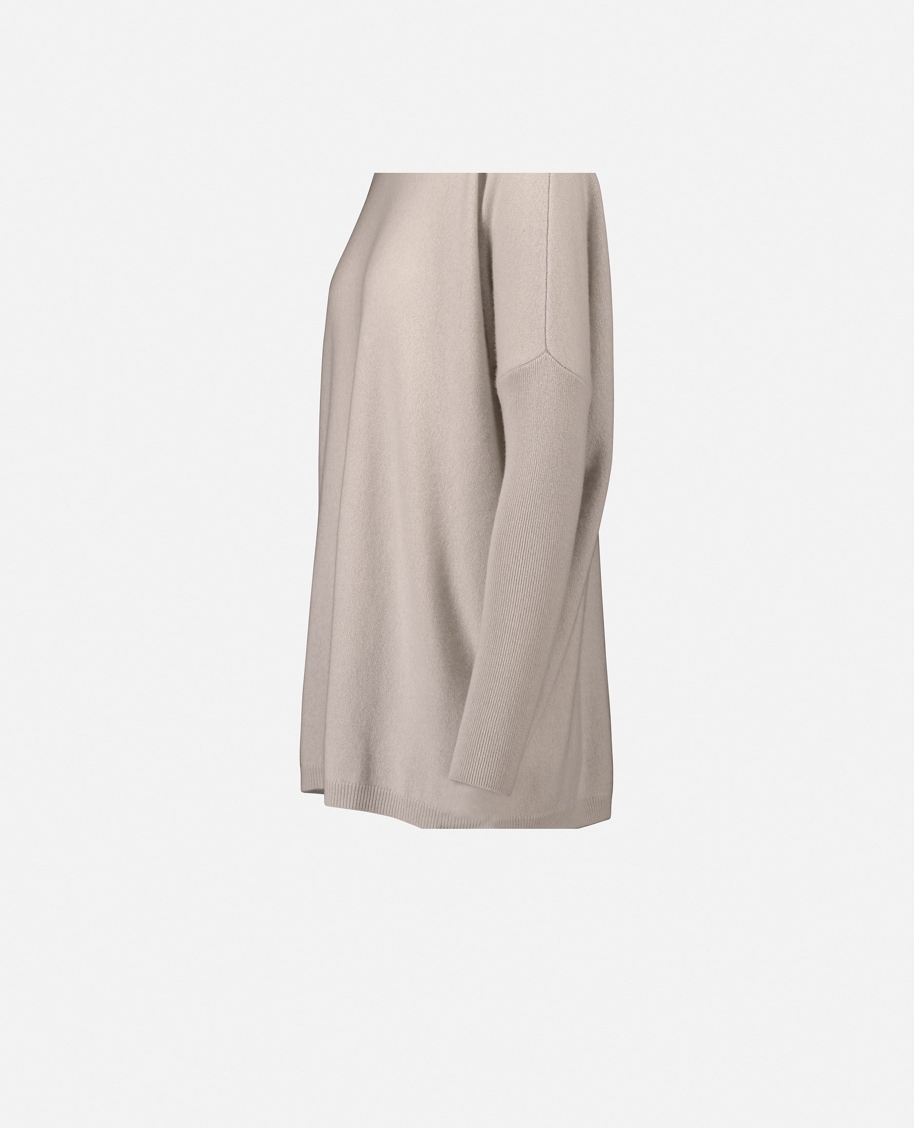 235-17695-41-S_3 - Allude - 30% Cashmere 70% Wolle Creme Damen Feinstrick Kreme Langarm Lockerer Schnitt Pullover Rollkragen SAPG::235-17695 Winter 2023/2024 Wolle