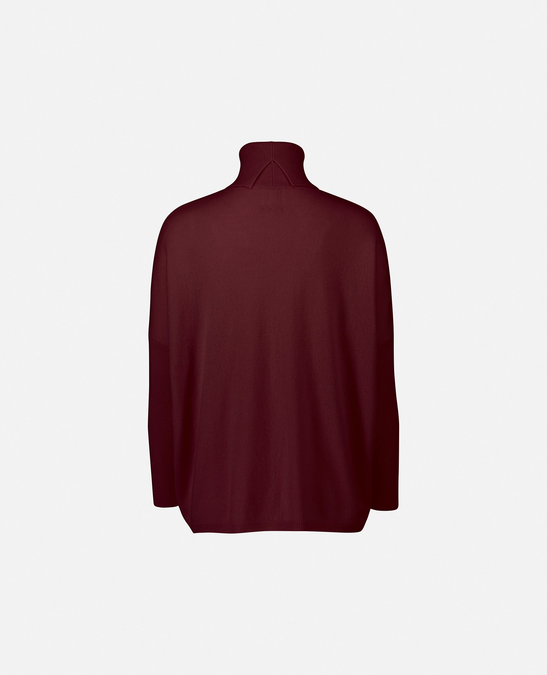 235-17695-69-S_2 - Allude - 30% Cashmere 70% Wolle Damen Feinstrick Langarm Lockerer Schnitt Pullover Rollkragen Rot SAPG::235-17695 Winter 2023/2024 Wolle