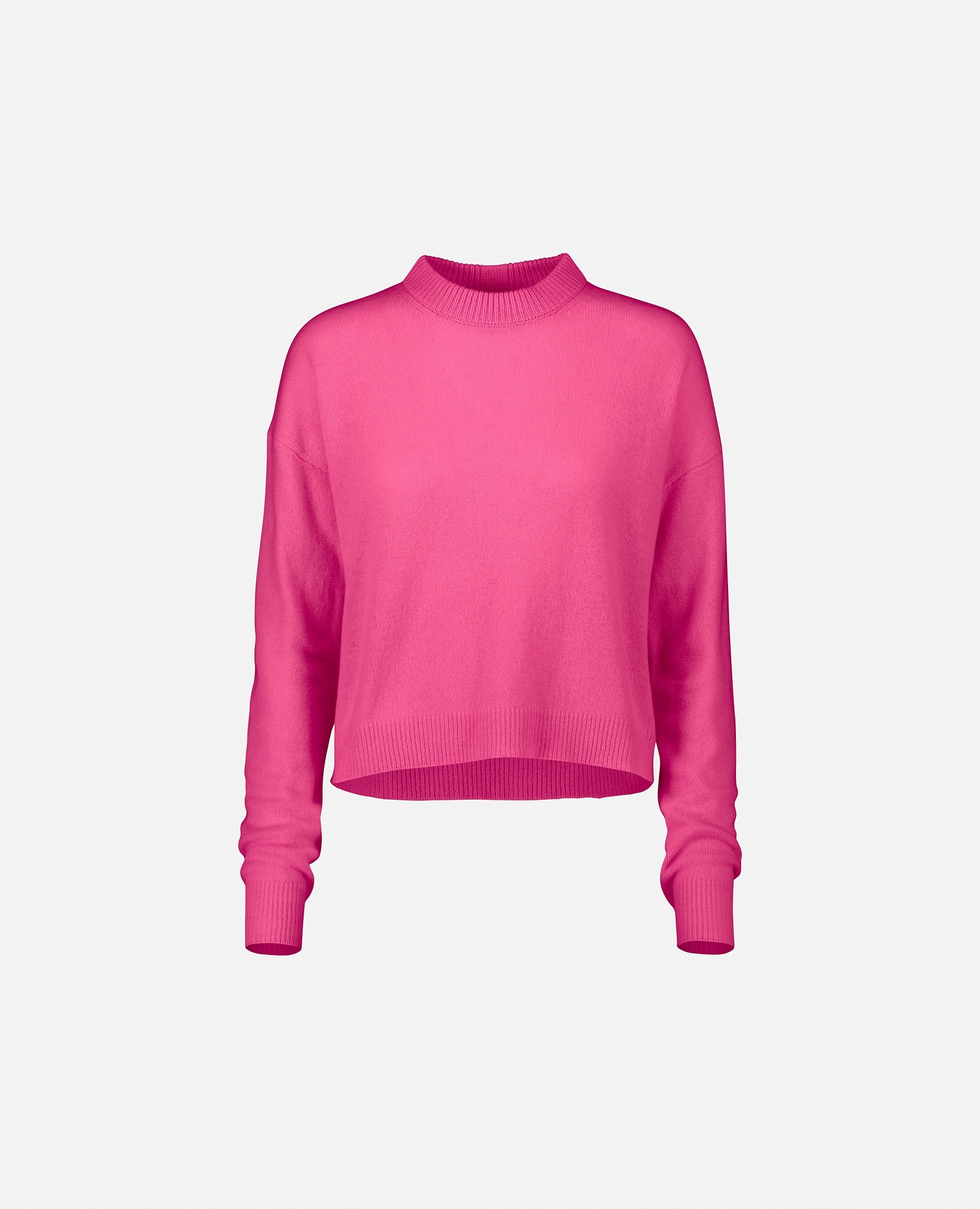 235-17704-63-S_1 - Allude - 30% Cashmere 70% Wolle Damen Feinstrick Kastiger Schnitt Langarm Pullover Rose Rundhalsausschnitt SAPG::235-17704 Winter 2023/2024 Wolle